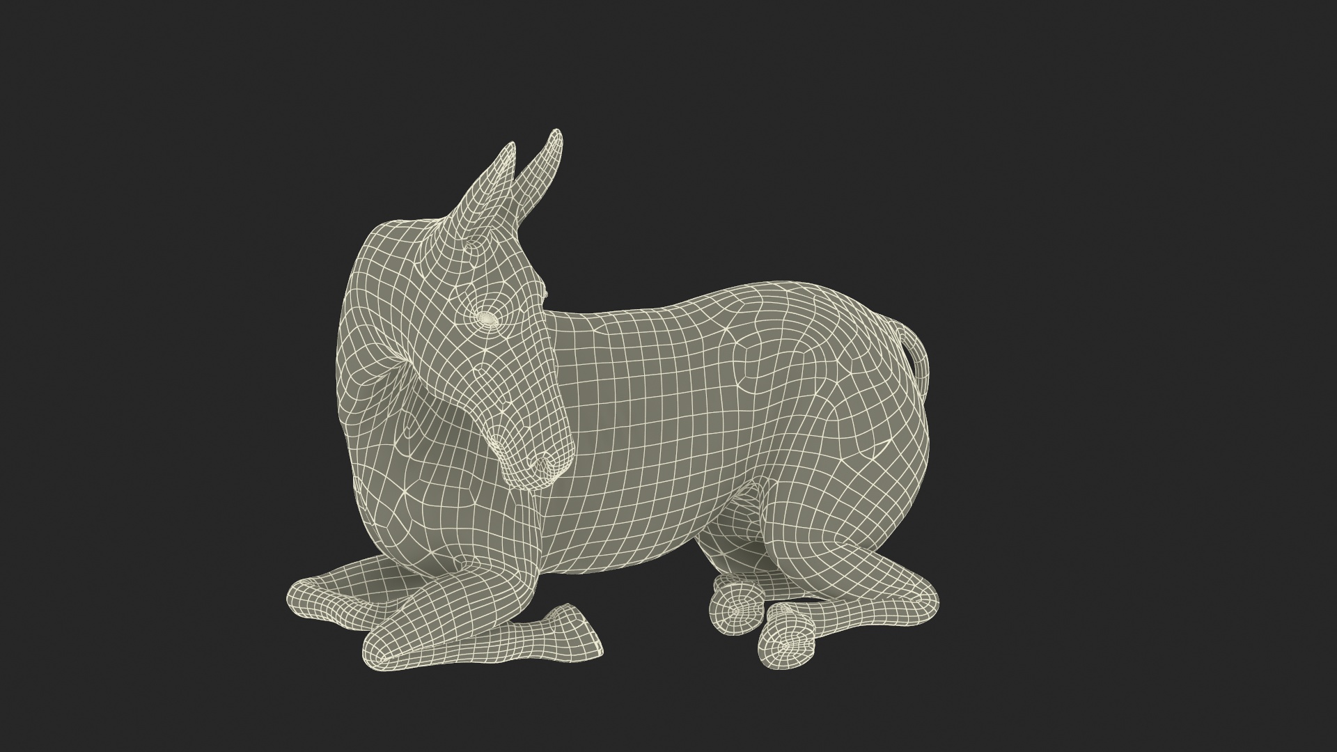 Lying Mule Dark Fur 3D model