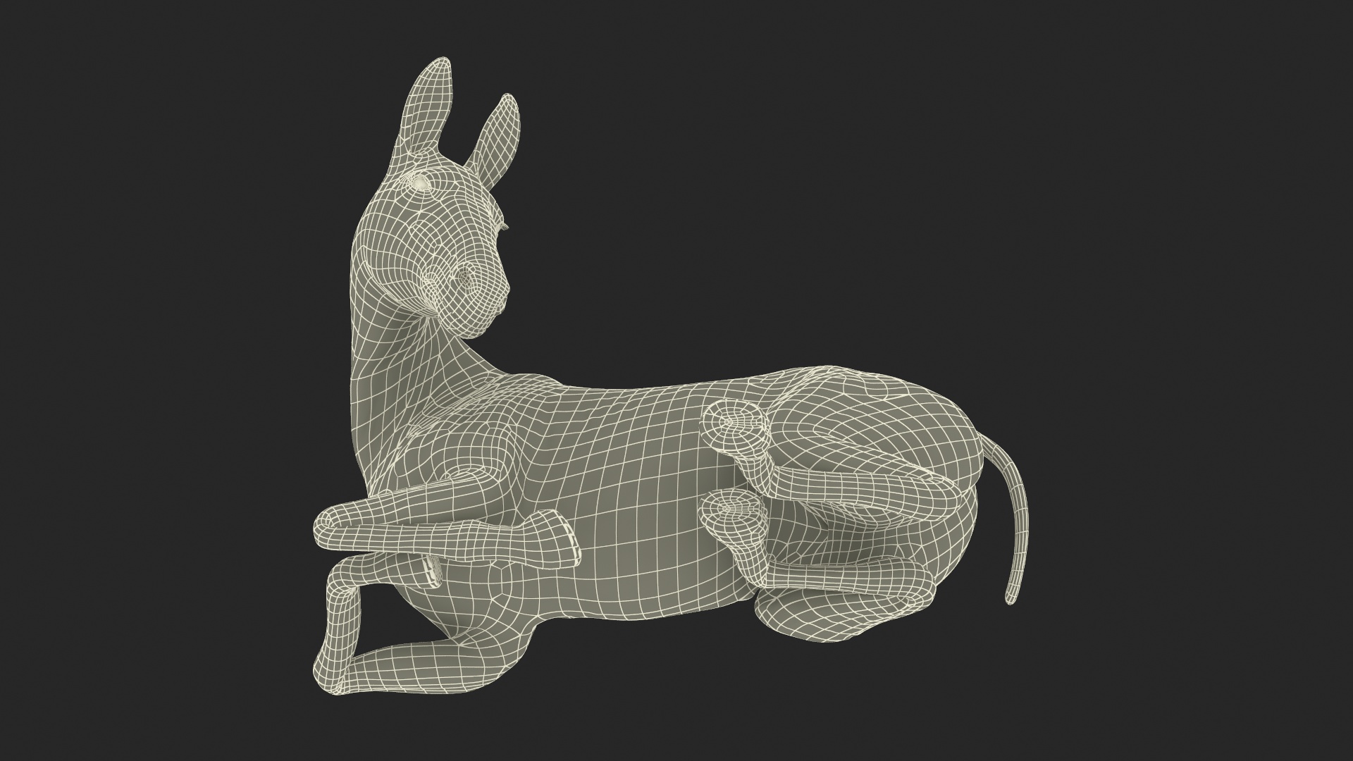 Lying Mule Dark Fur 3D model