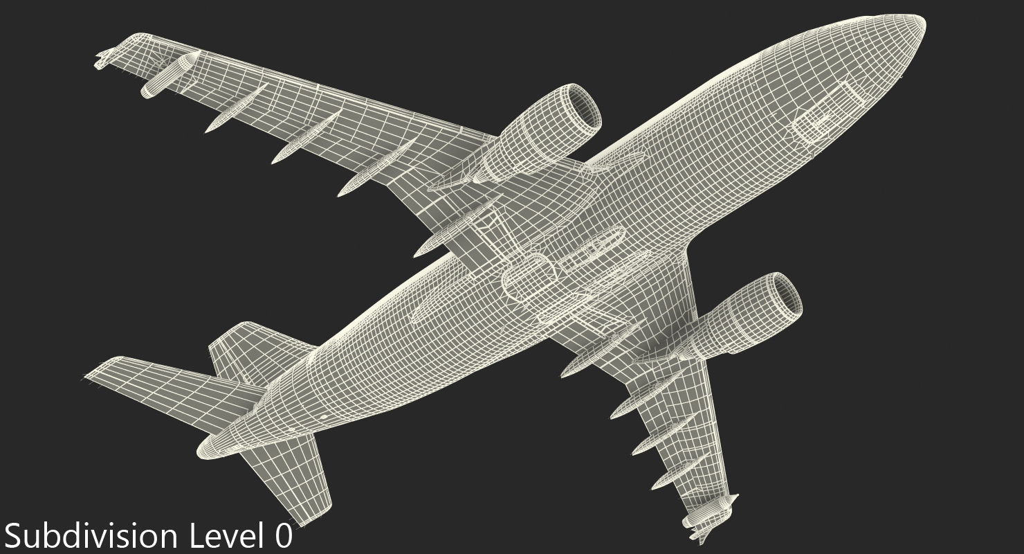 3D Airbus A310 Multi Role Tanker Aircraft Transport Generic Rigged model