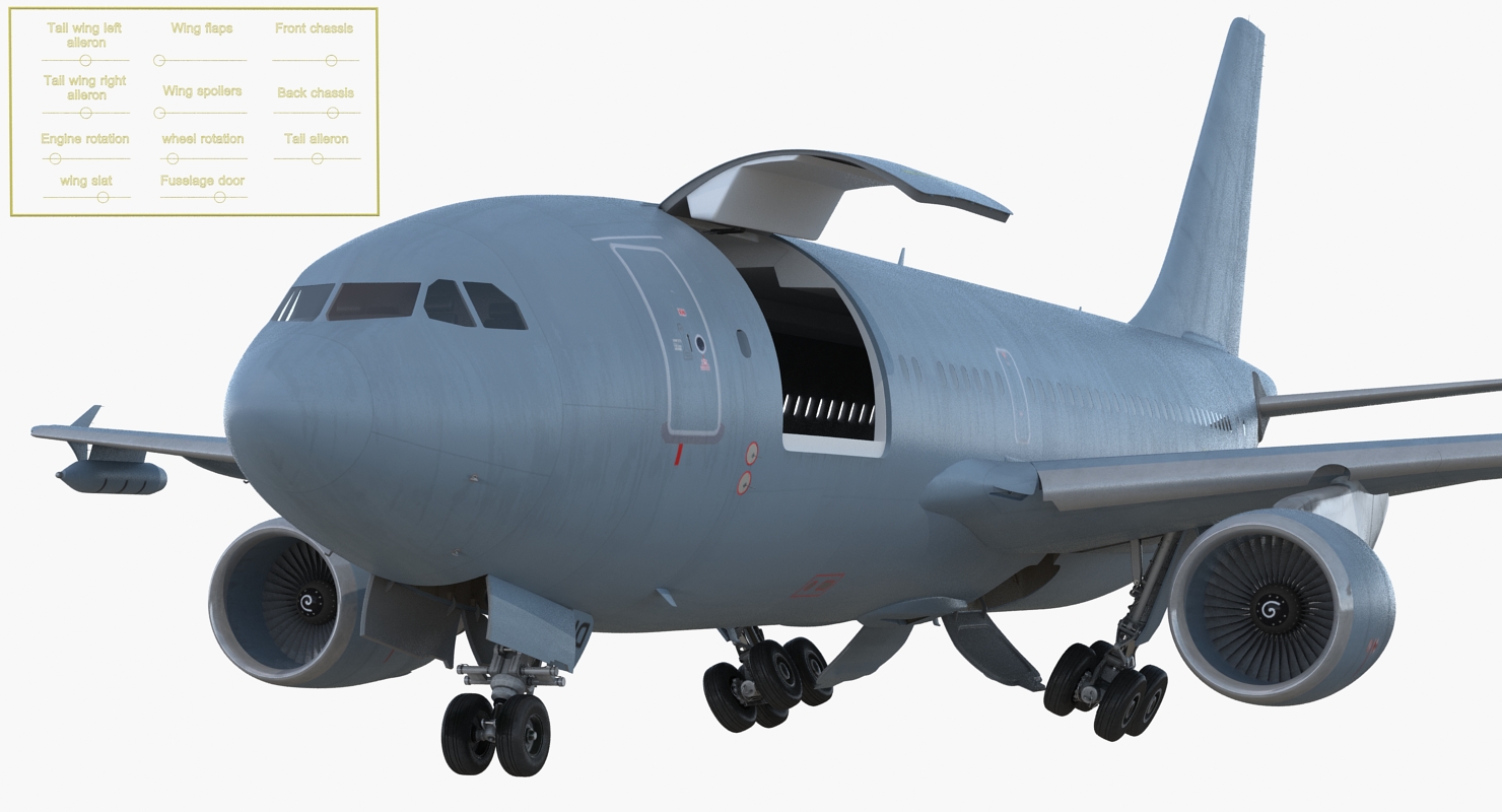 3D Airbus A310 Multi Role Tanker Aircraft Transport Generic Rigged model