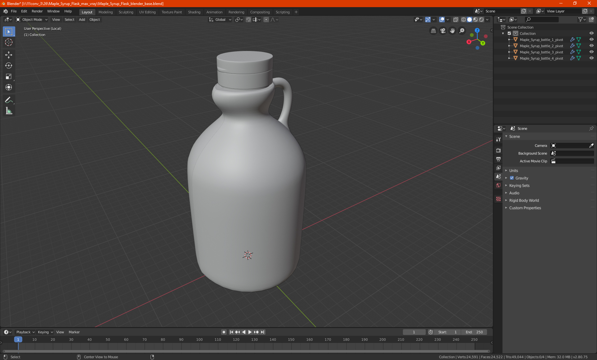 3D Maple Syrup Plastic Bottle