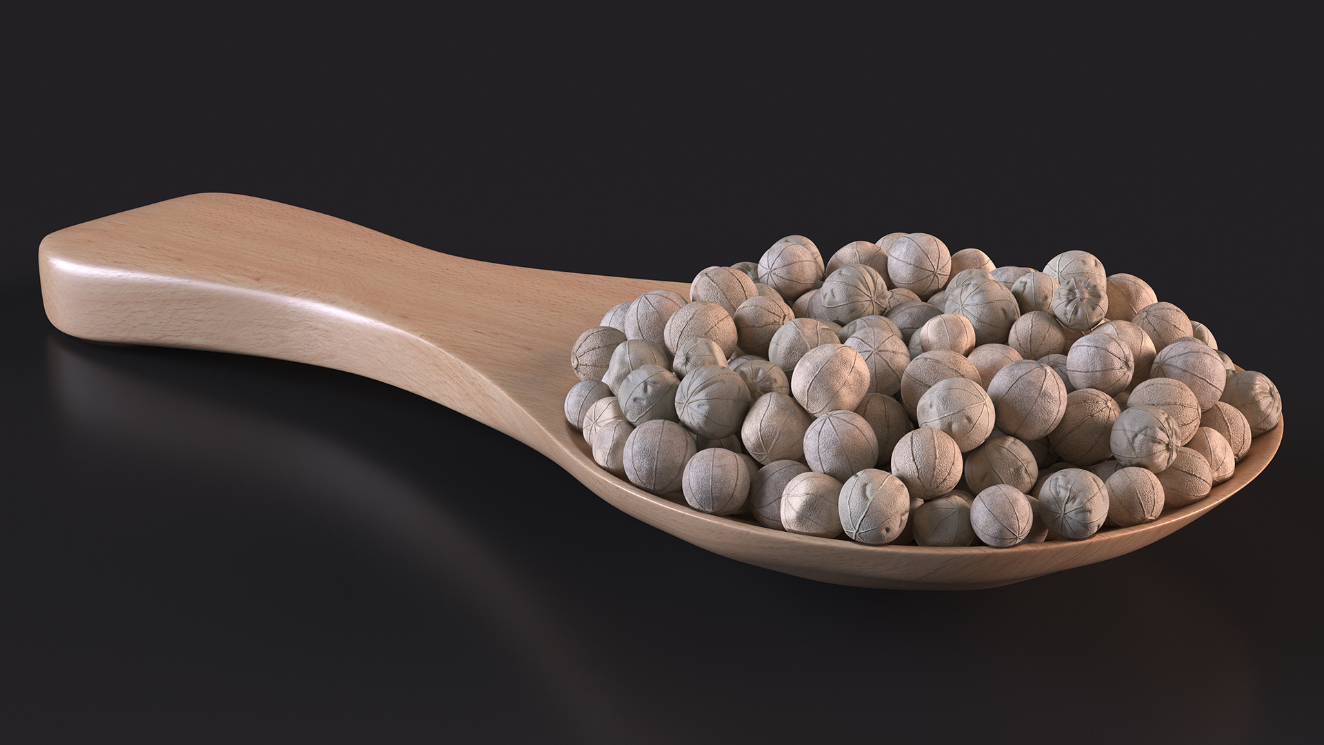 3D Spoon with White Dried Peppercorn model