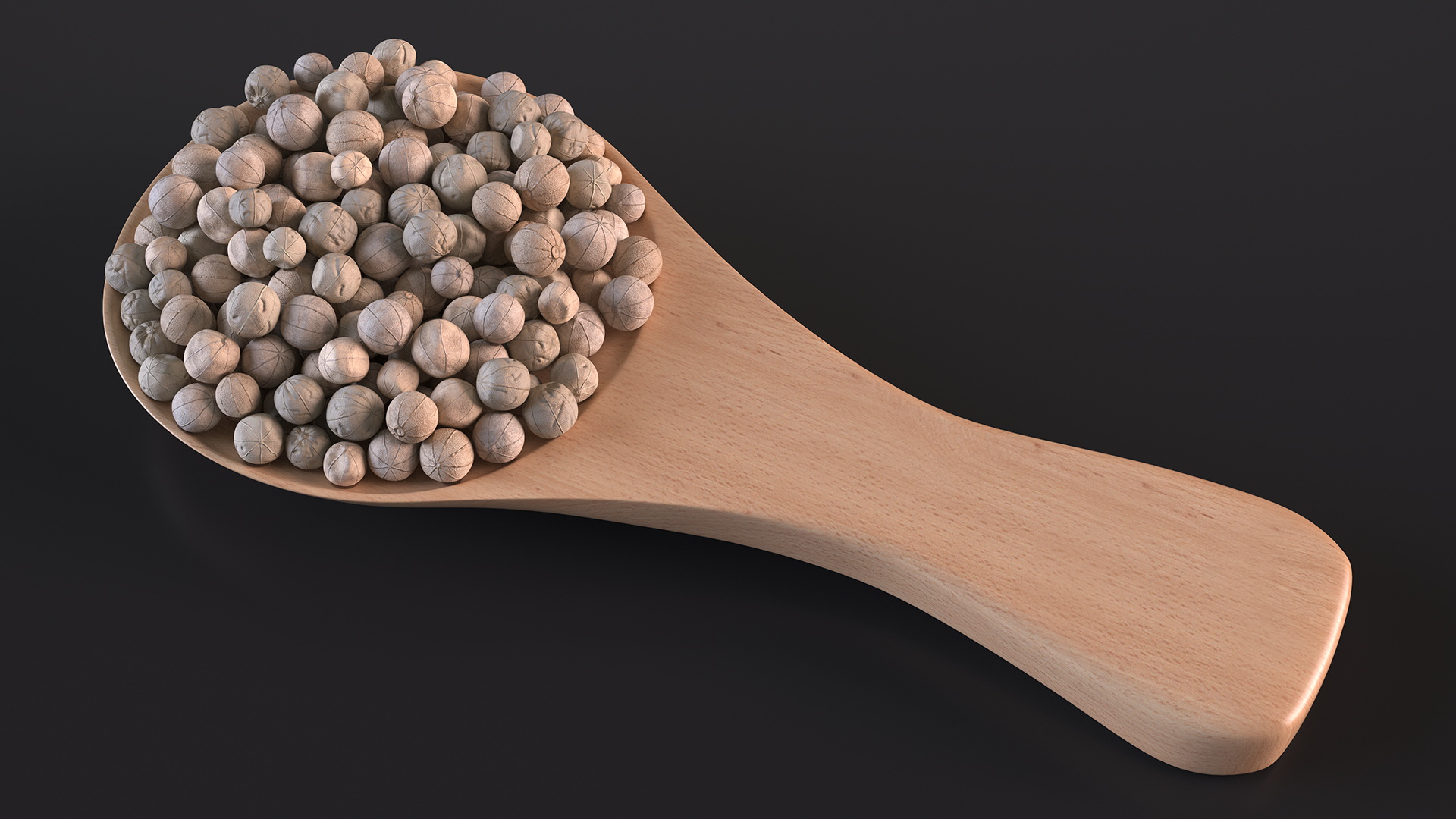 3D Spoon with White Dried Peppercorn model