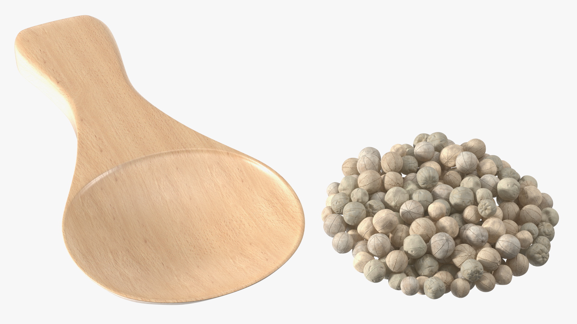 3D Spoon with White Dried Peppercorn model