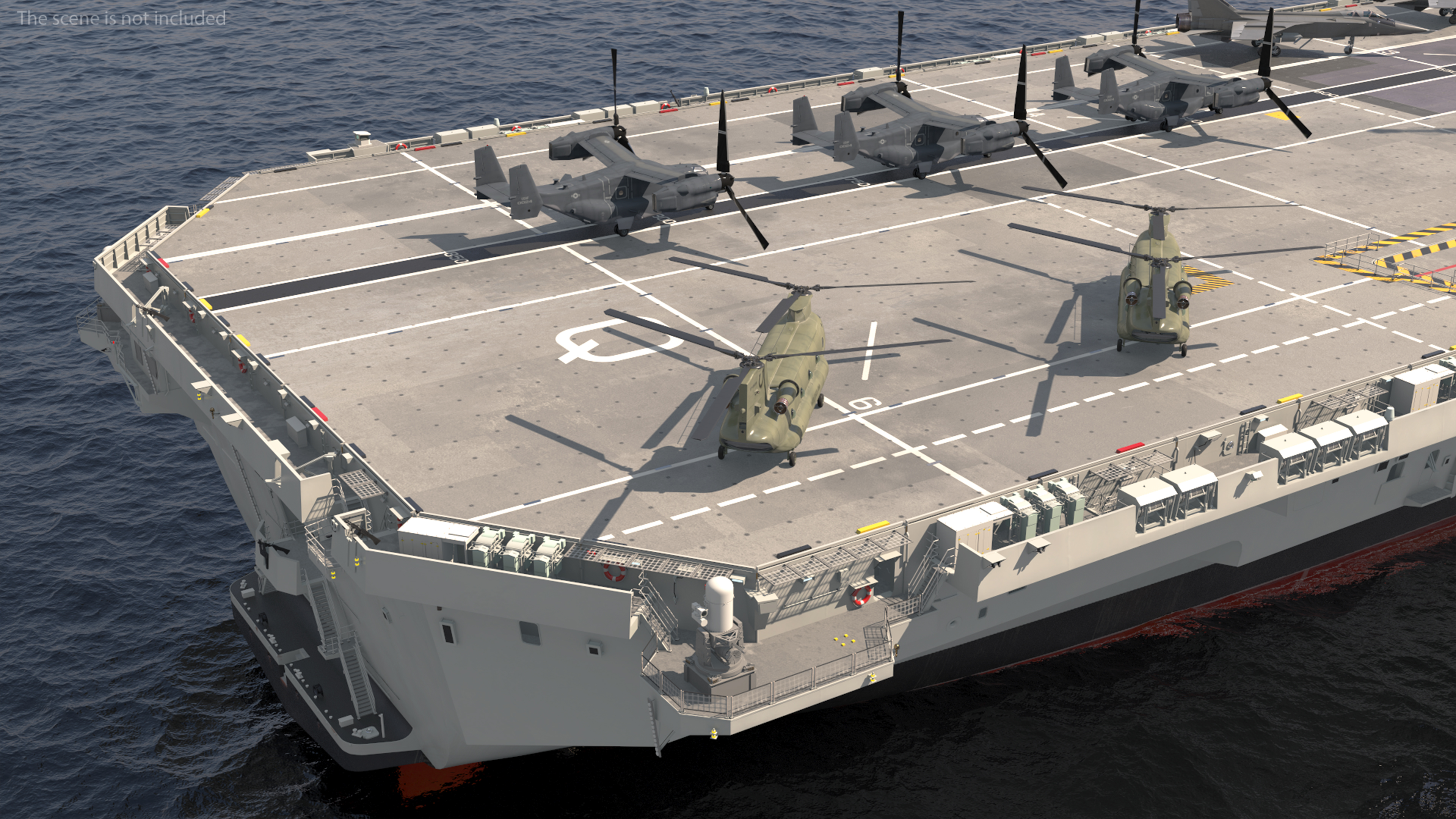 3D HMS Queen Elizabeth with Military Equipment model