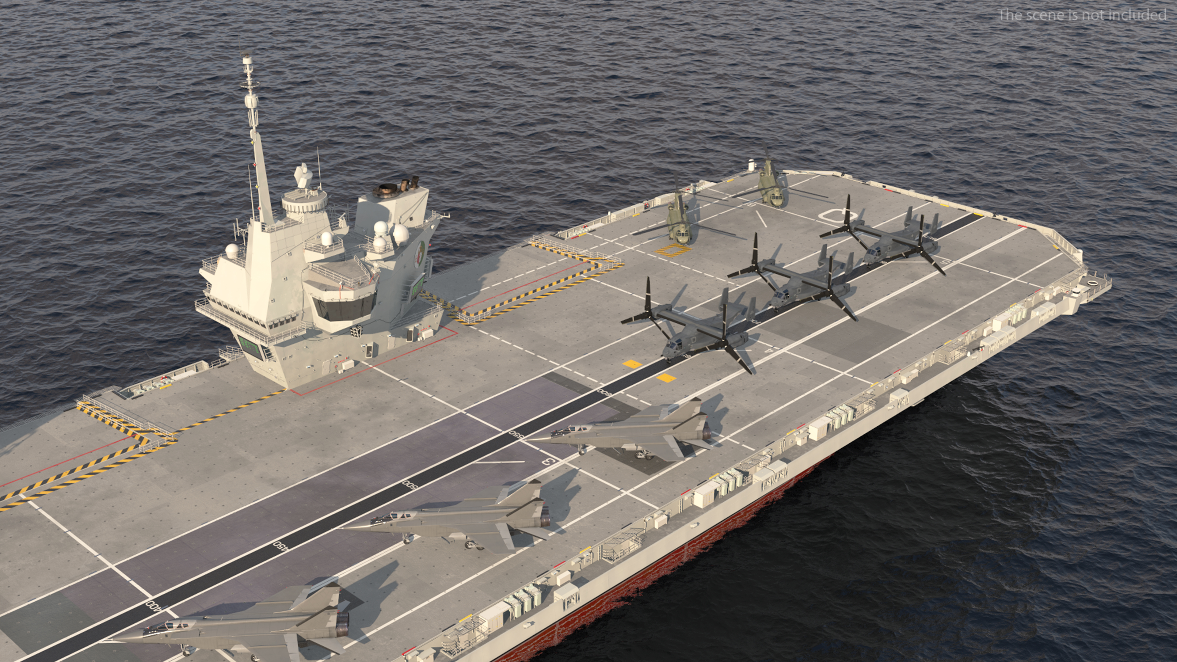 3D HMS Queen Elizabeth with Military Equipment model