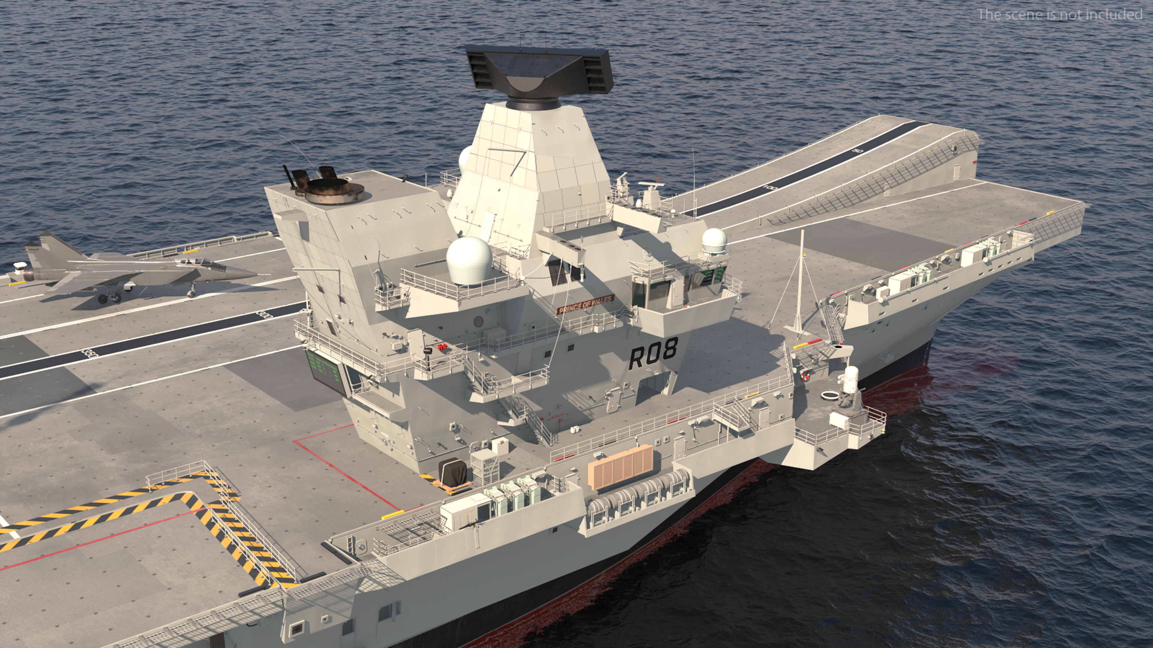 3D HMS Queen Elizabeth with Military Equipment model