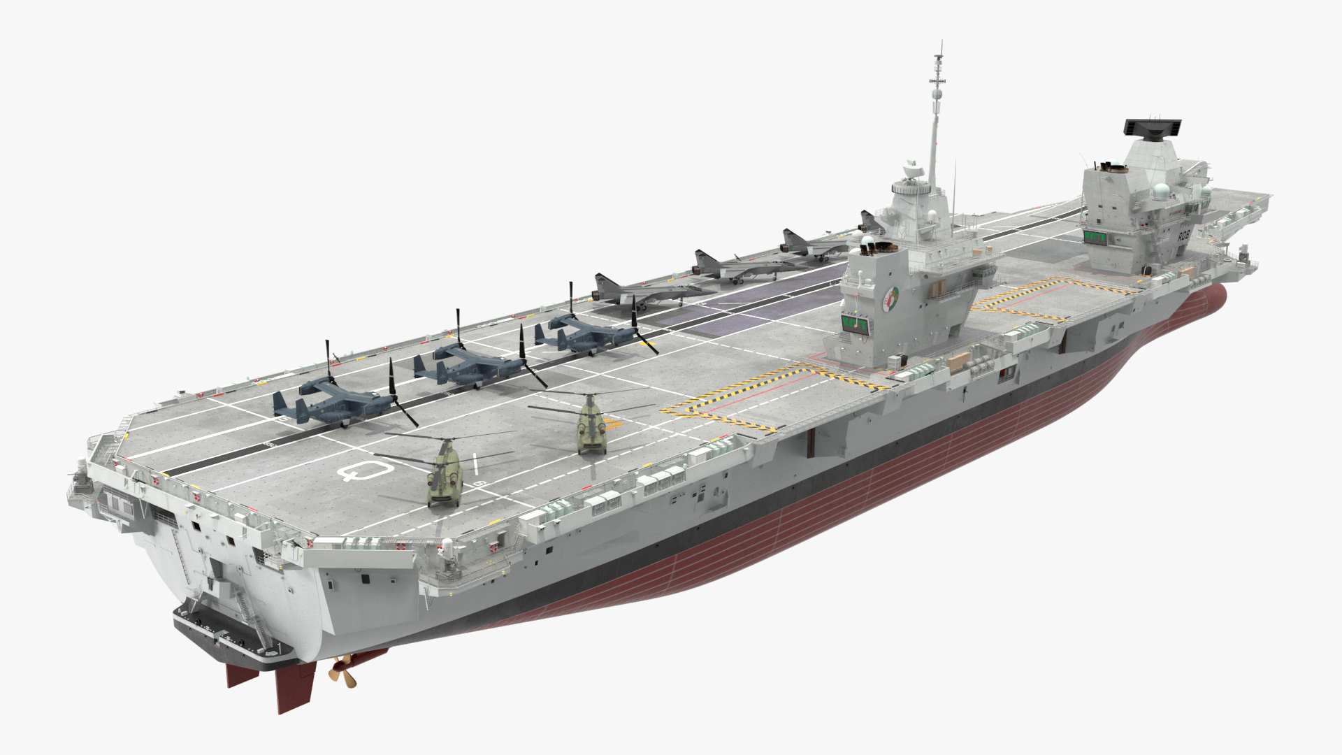 3D HMS Queen Elizabeth with Military Equipment model