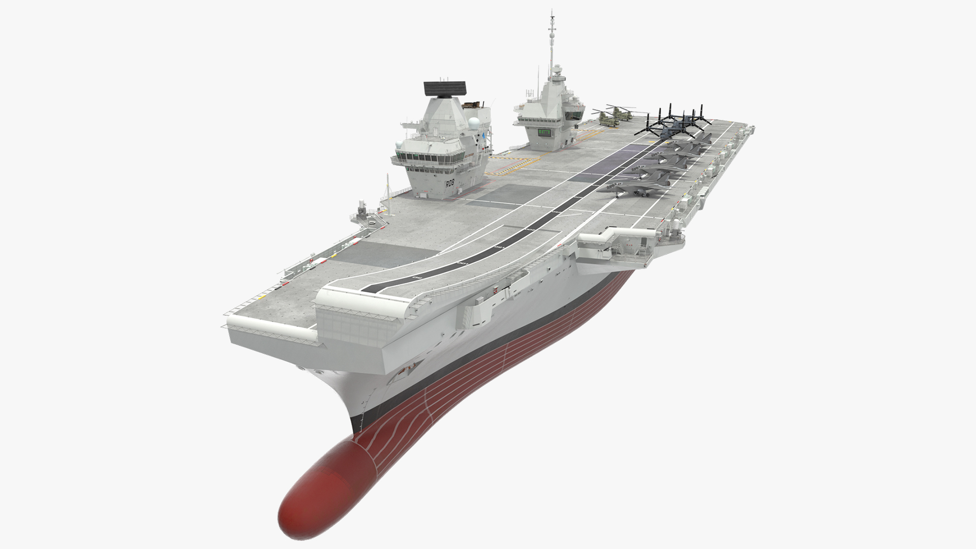 3D HMS Queen Elizabeth with Military Equipment model