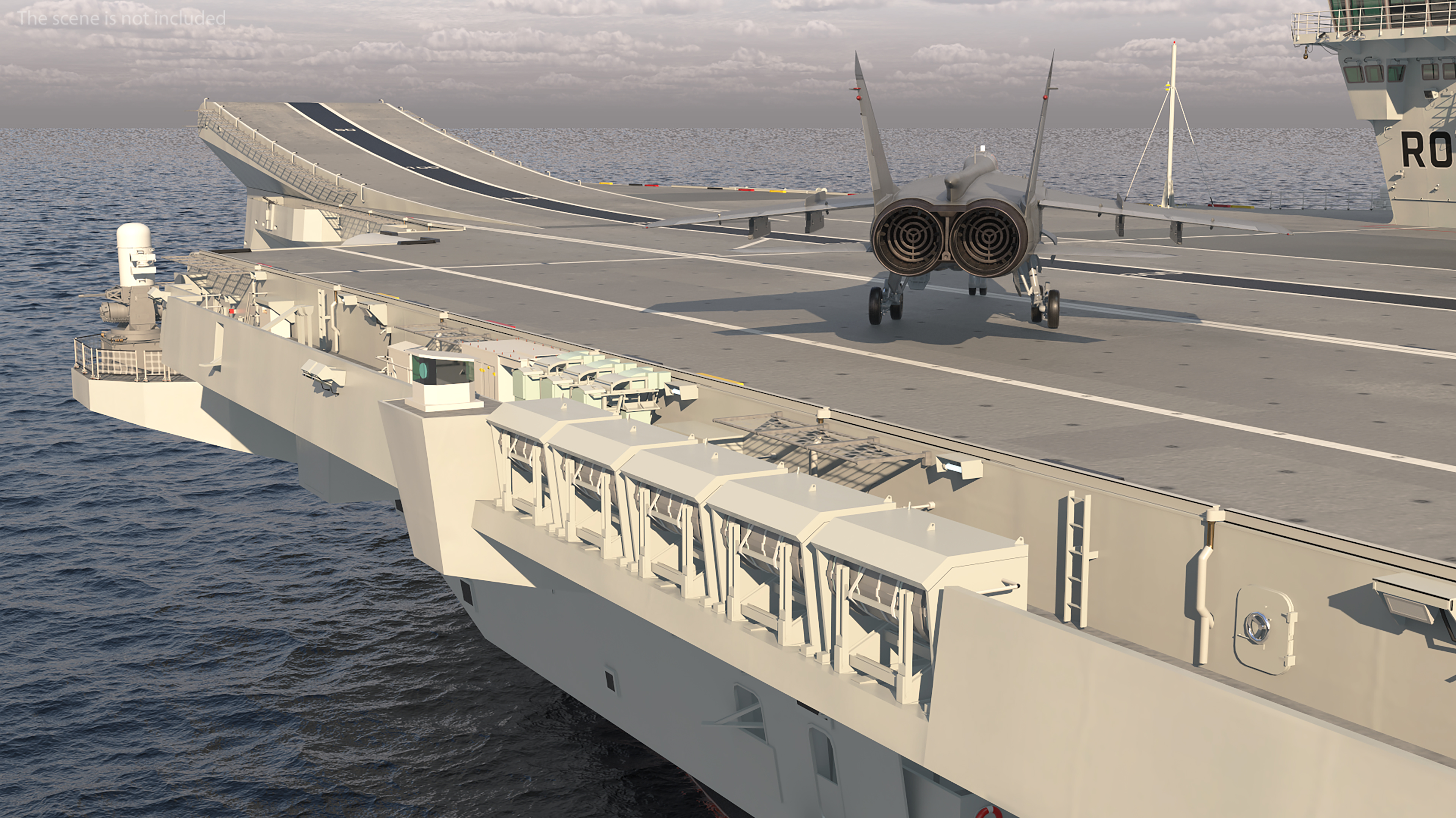 3D HMS Queen Elizabeth with Military Equipment model