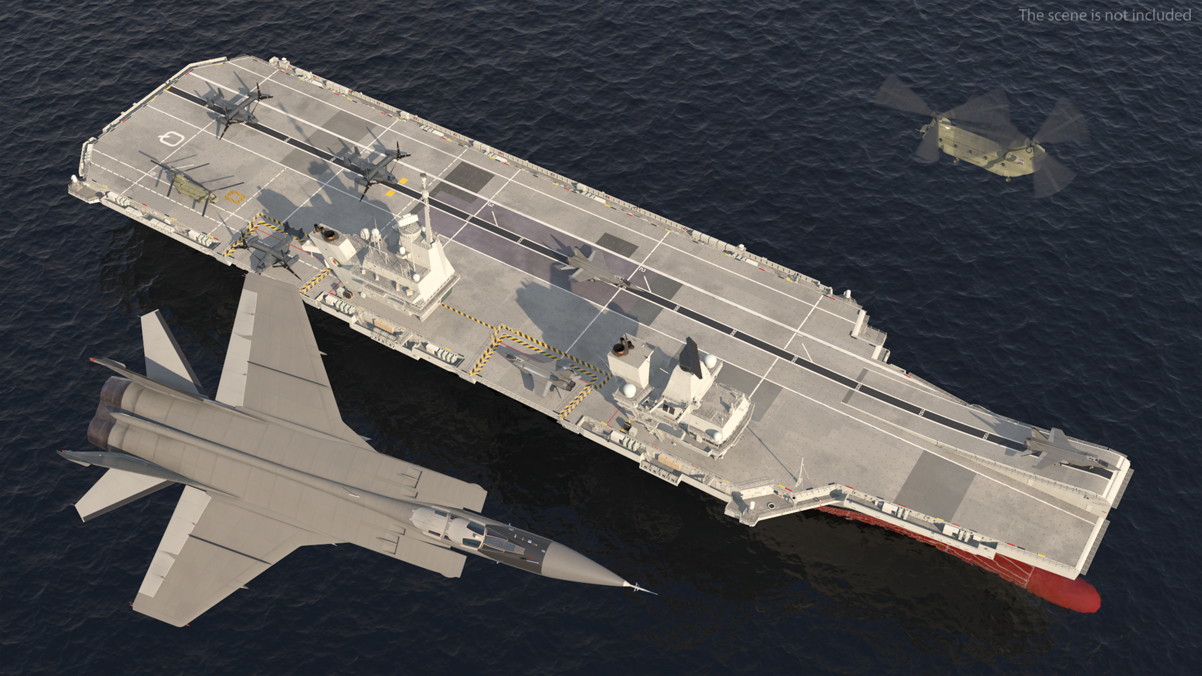 3D HMS Queen Elizabeth with Military Equipment model