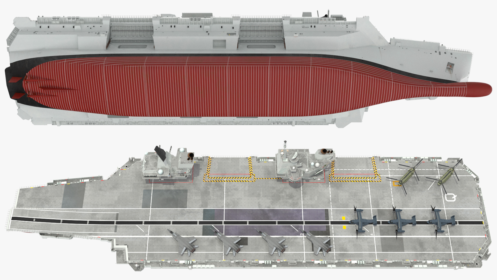 3D HMS Queen Elizabeth with Military Equipment model