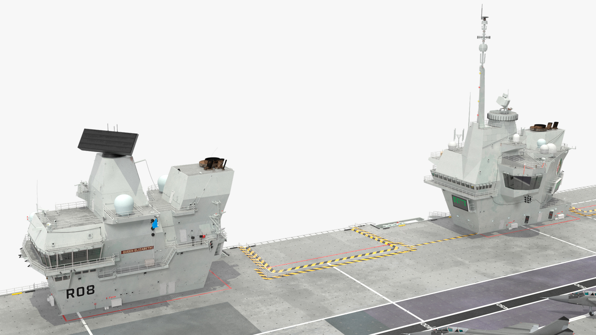 3D HMS Queen Elizabeth with Military Equipment model