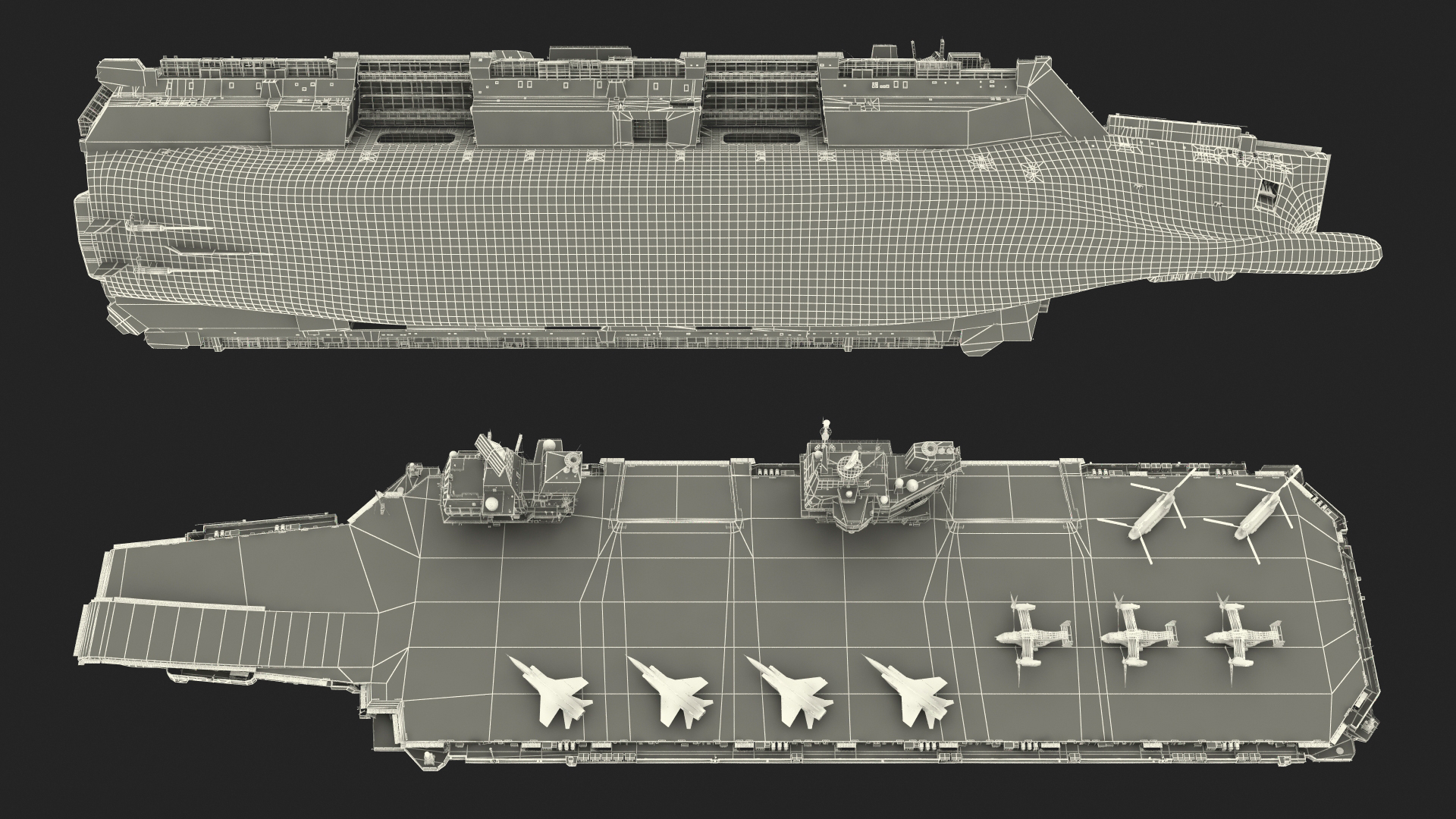 3D HMS Queen Elizabeth with Military Equipment model