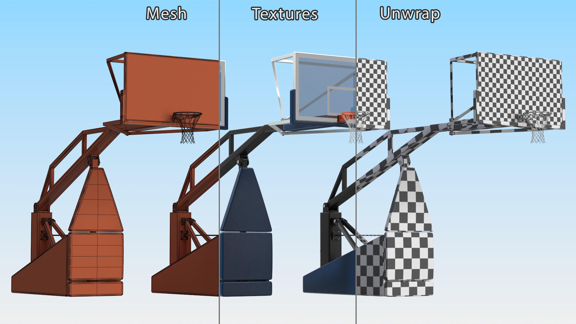 Professional Basketball Hoop Stand 3D model