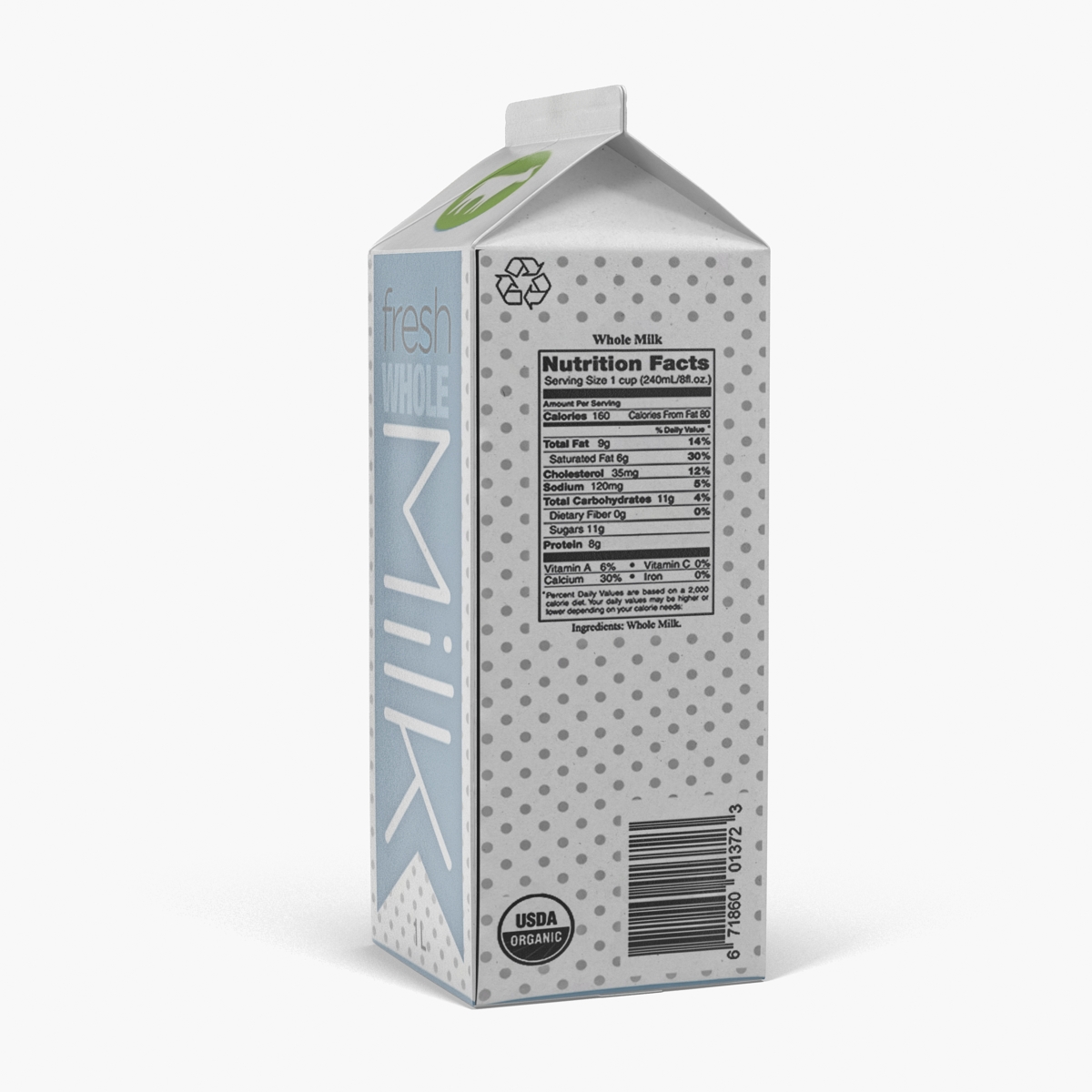 3D Half Gallon Milk Carton model