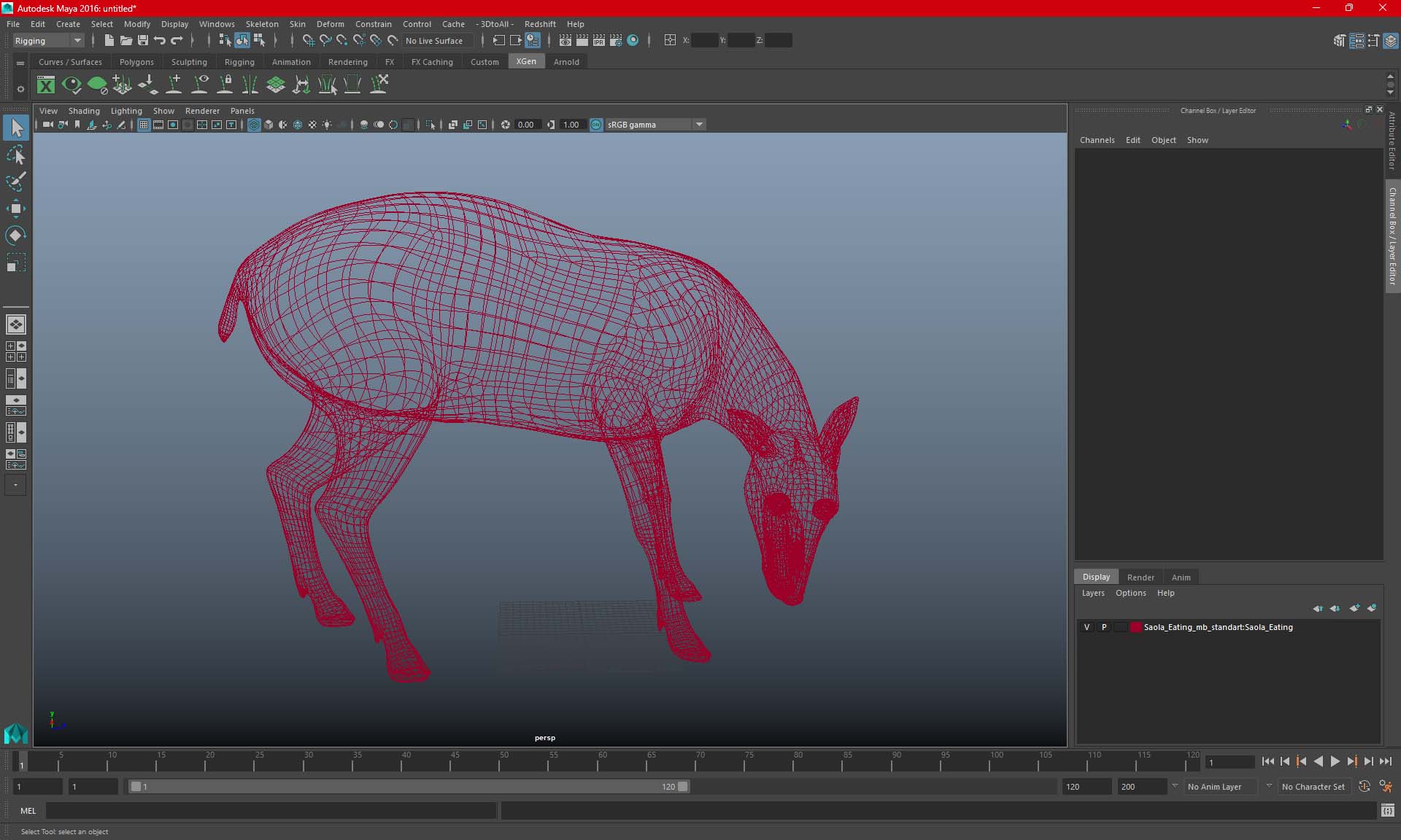 Saola Eating 3D