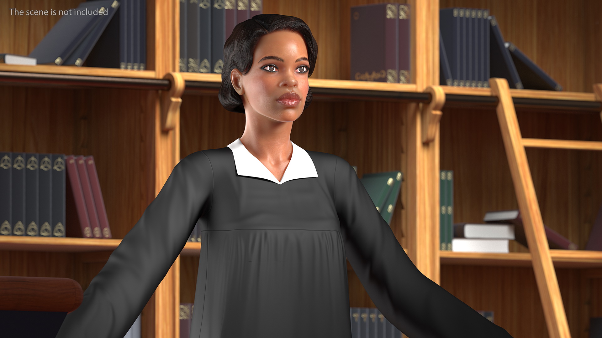 Light Skin Judge Woman T Pose 3D model