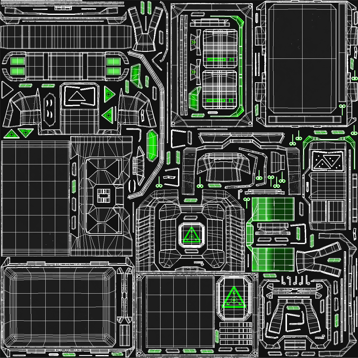 Sci-Fi Command Console with Storage Crates 3D