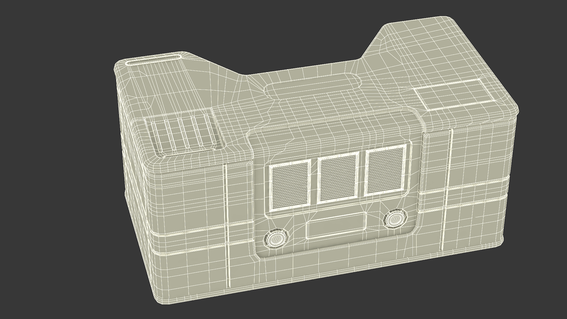 Sci-Fi Command Console with Storage Crates 3D