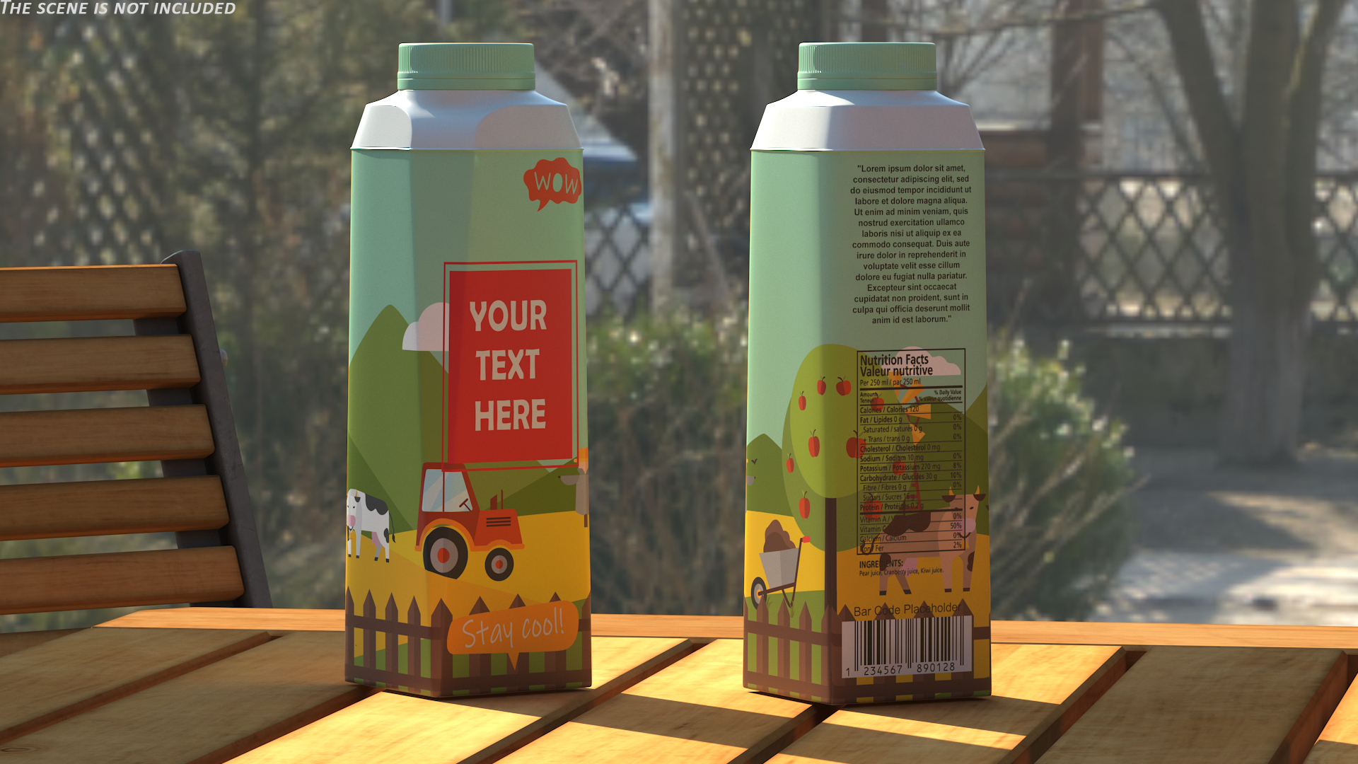 3D Multilayered Carton Bottle Mockup Farm model