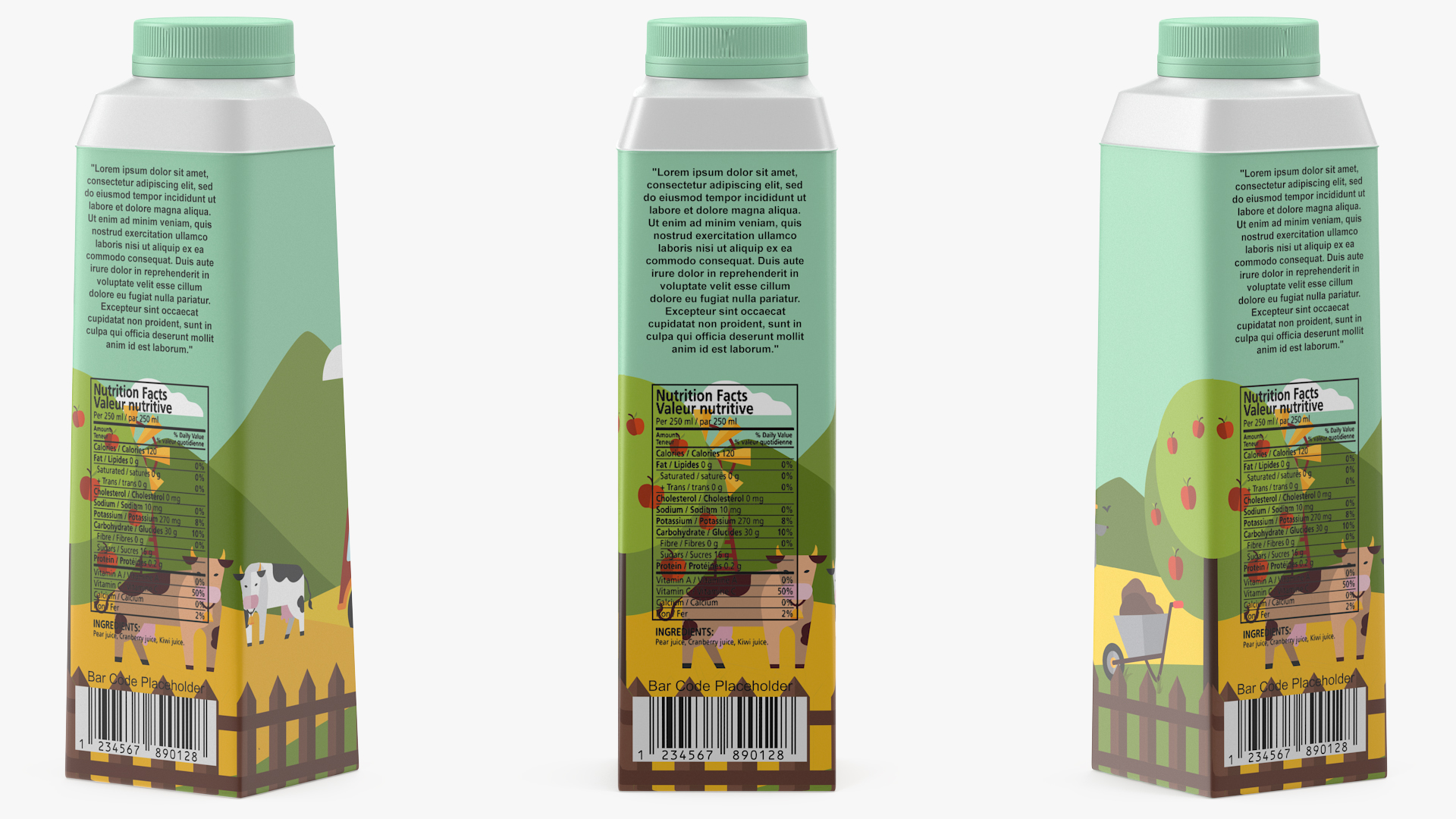 3D Multilayered Carton Bottle Mockup Farm model