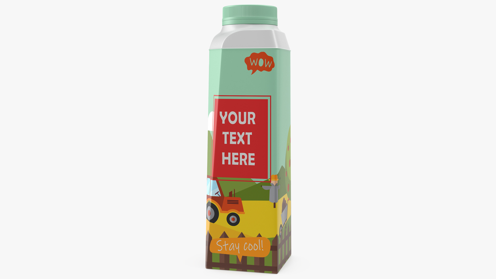 3D Multilayered Carton Bottle Mockup Farm model