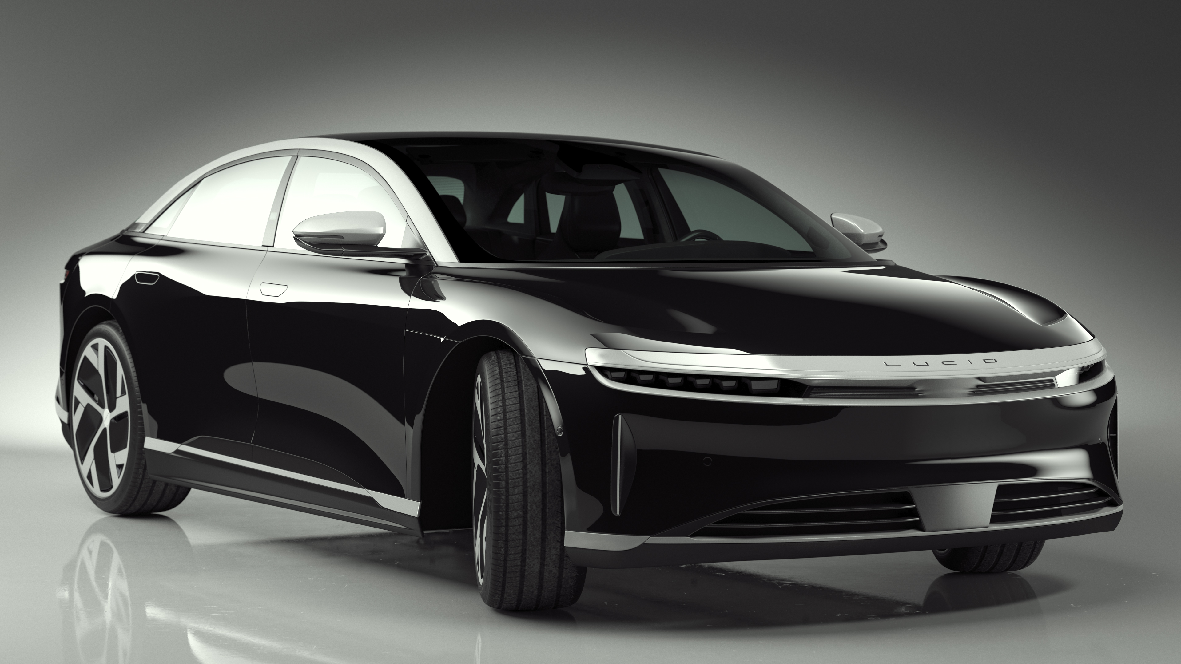 Lucid Air Electric Luxury Sedan Black Rigged 3D model