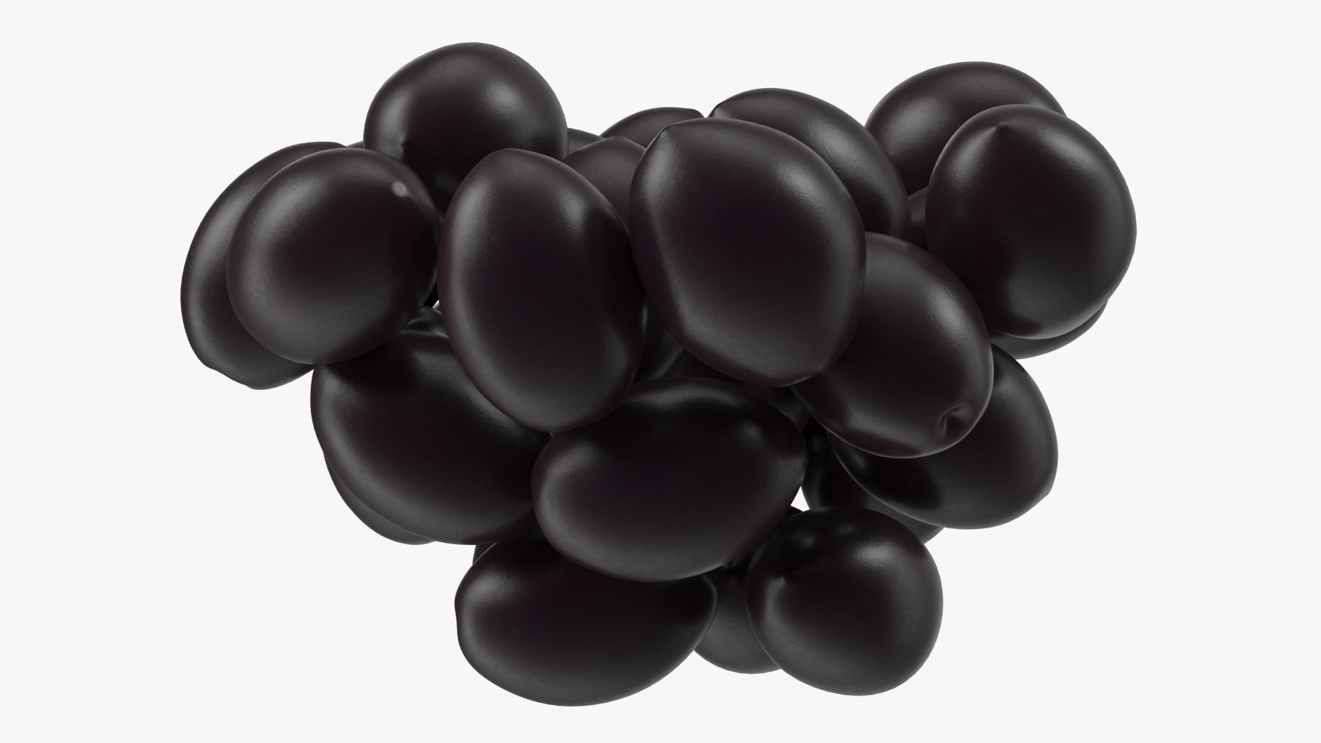 3D Bowl of Fresh Black Olives