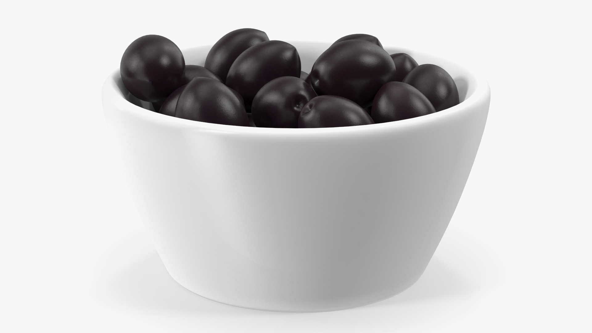 3D Bowl of Fresh Black Olives