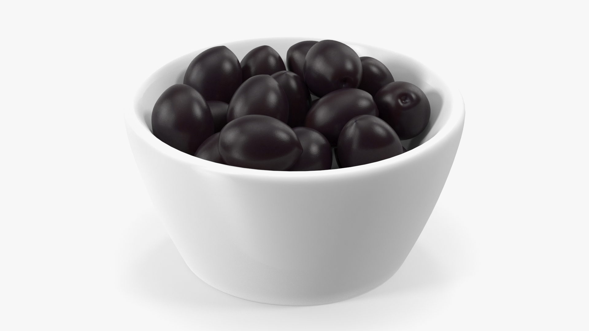 3D Bowl of Fresh Black Olives