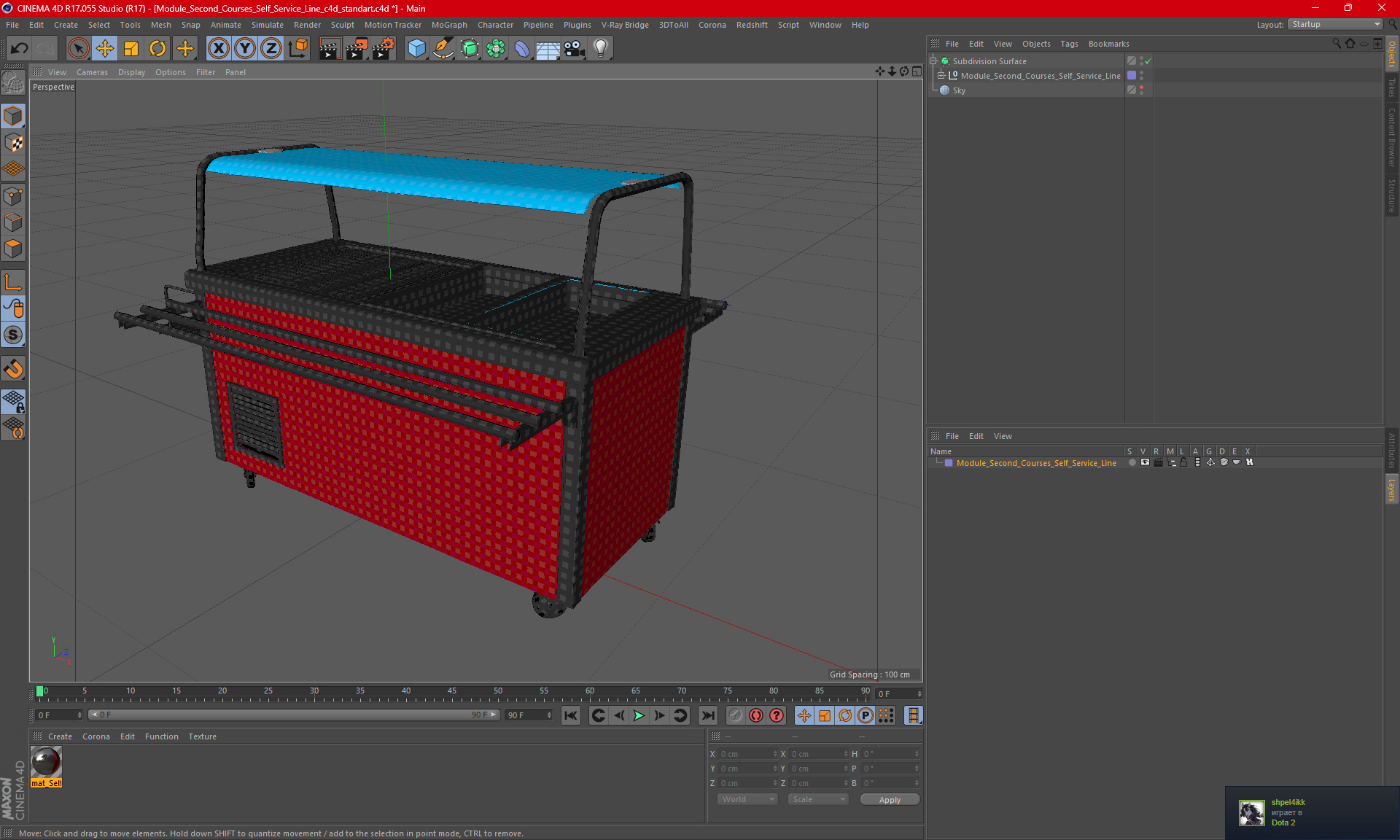 Module Second Courses Self Service Line 3D model