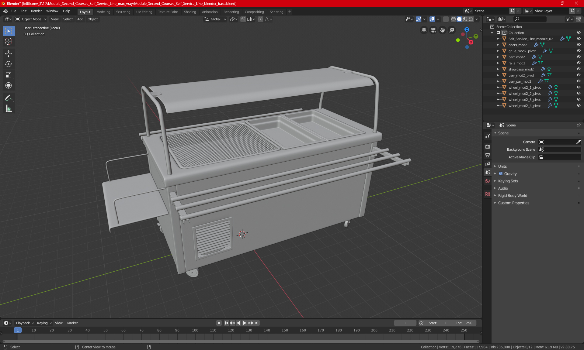 Module Second Courses Self Service Line 3D model