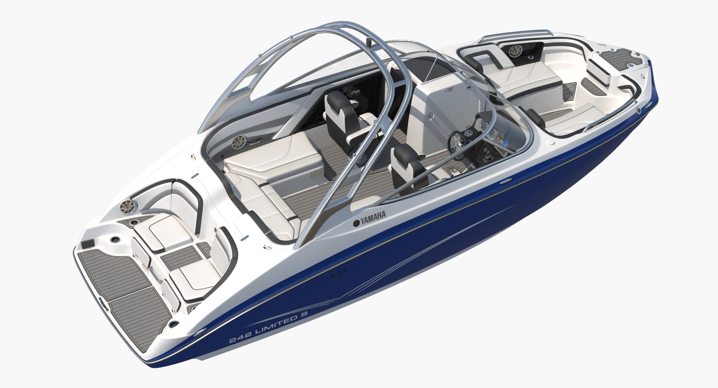 Luxury Boat Yamaha 242 Limited S Blue 3D