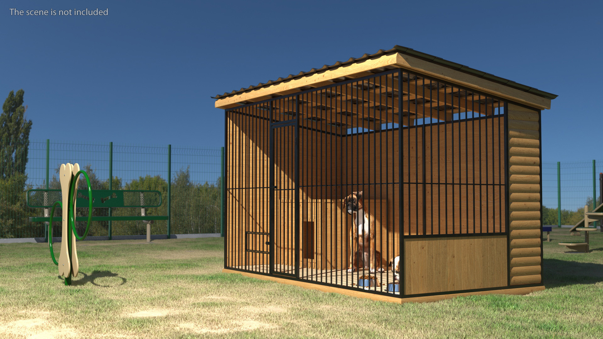 3D model Kennel with Dogs Fur