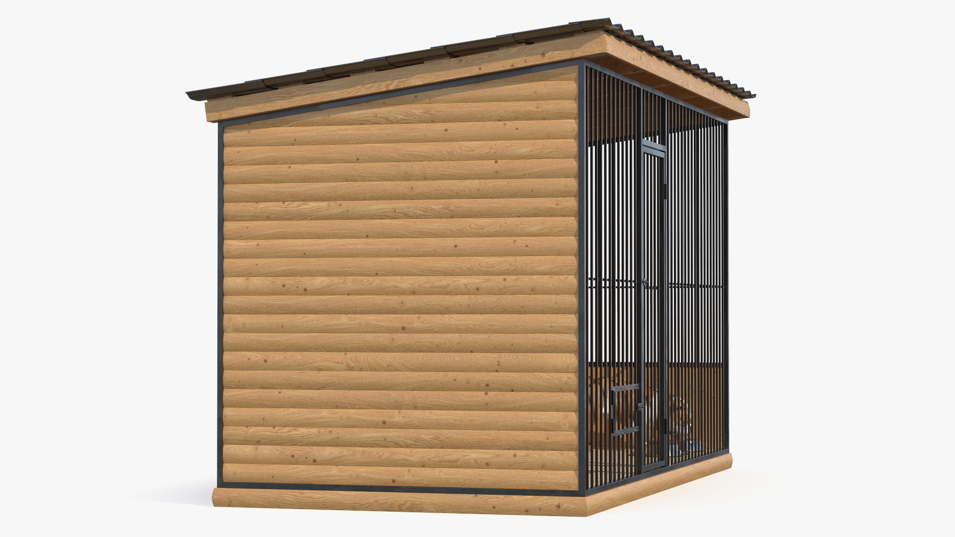 3D model Kennel with Dogs Fur