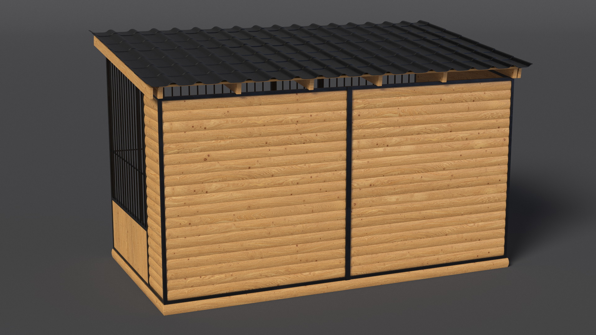 3D model Kennel with Dogs Fur