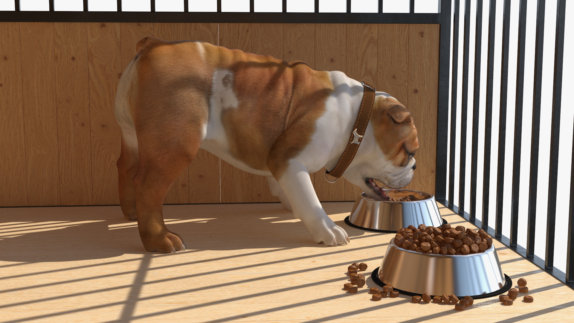 3D model Kennel with Dogs Fur