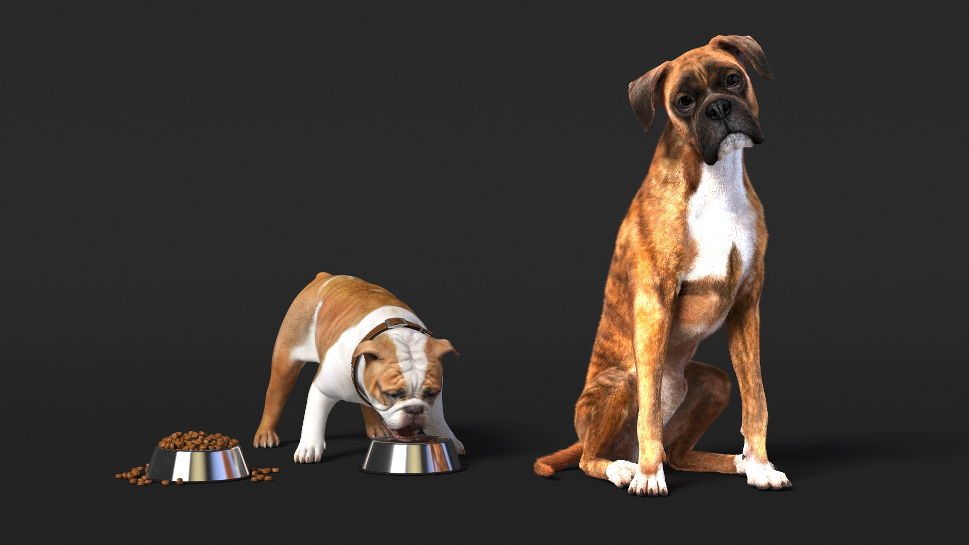 3D model Kennel with Dogs Fur