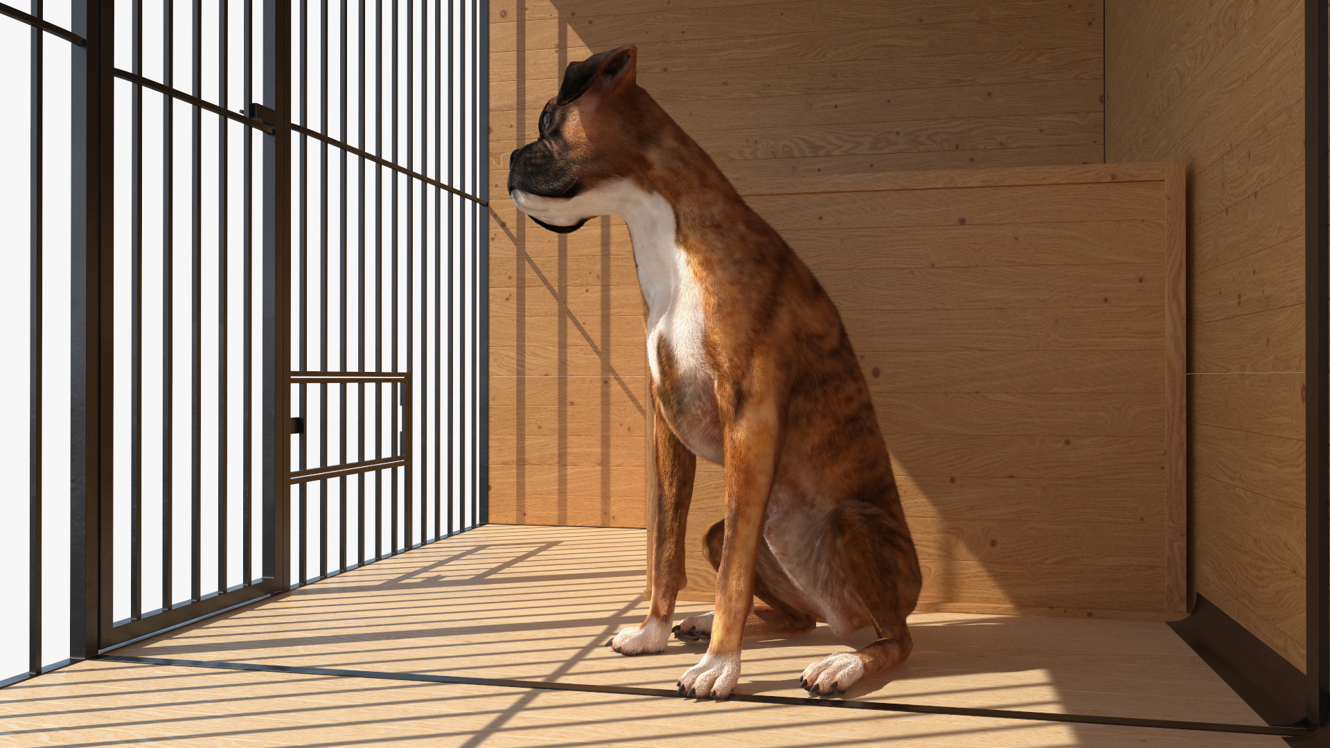 3D model Kennel with Dogs Fur