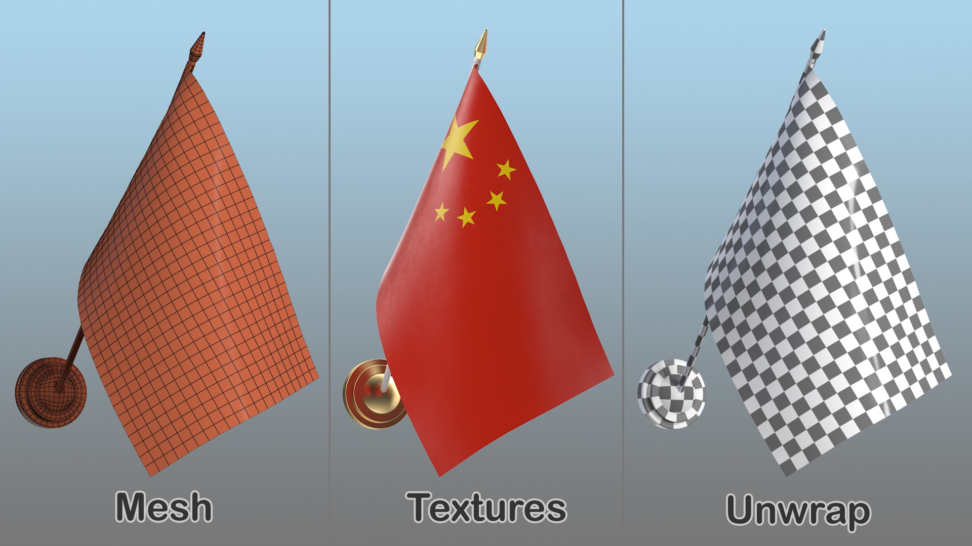 3D model Wall Flag China