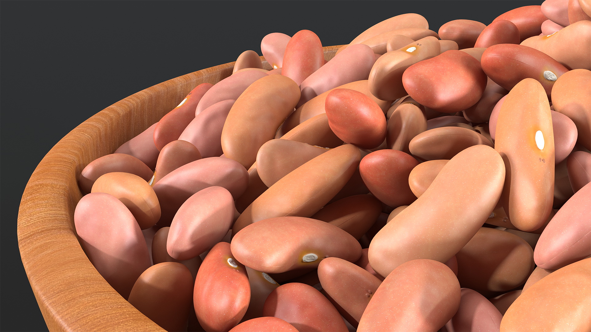 3D model Full Bowl of Light Red Kidney Beans