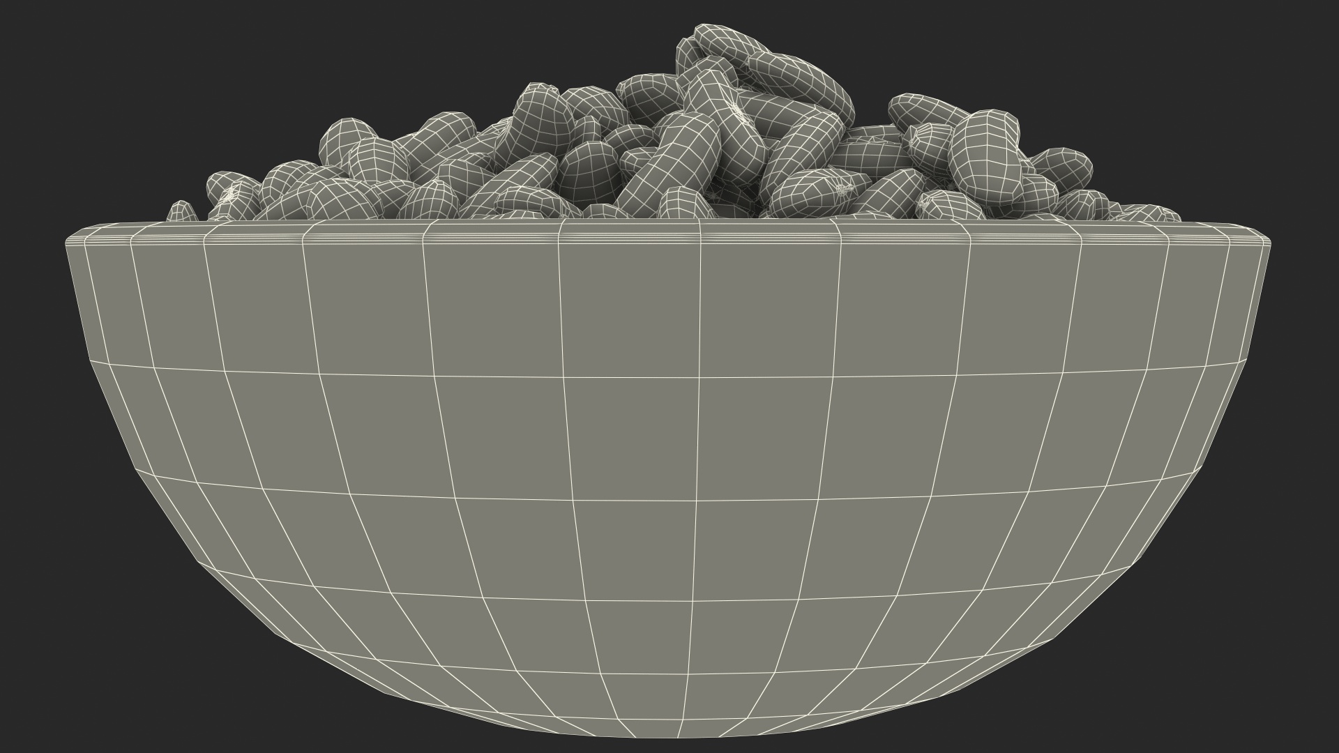 3D model Full Bowl of Light Red Kidney Beans