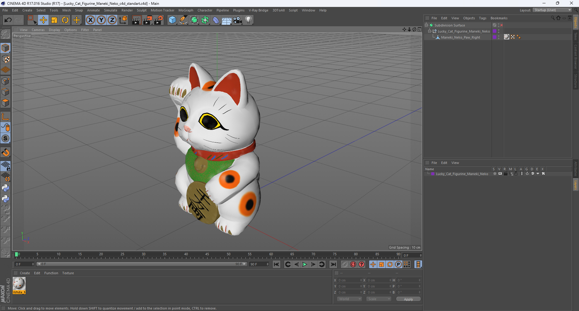 3D model Lucky Cat Figurine Maneki Neko