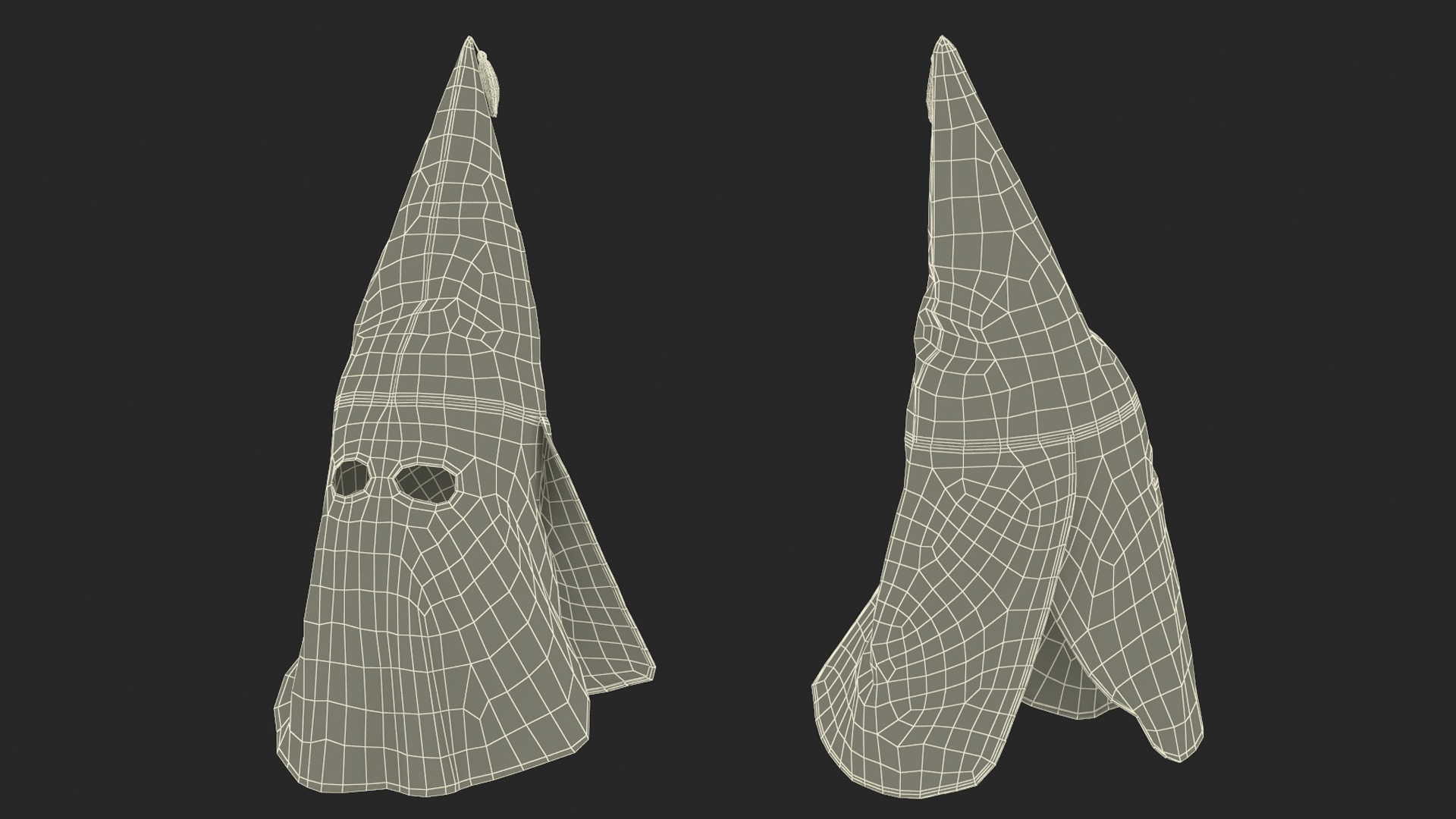 3D Red Mask Ku Klux Klan