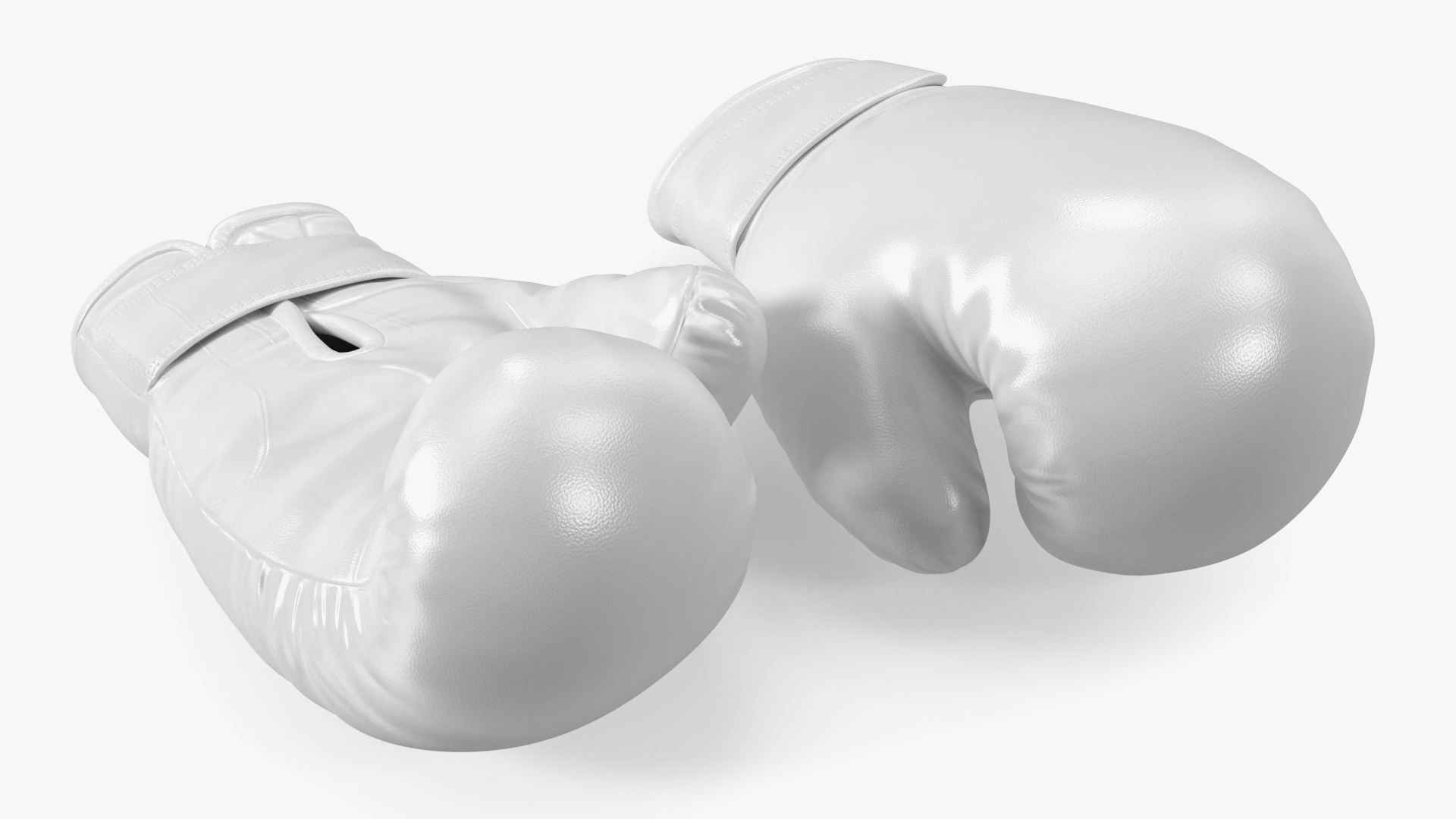 3D White Sparring Boxing Gloves model