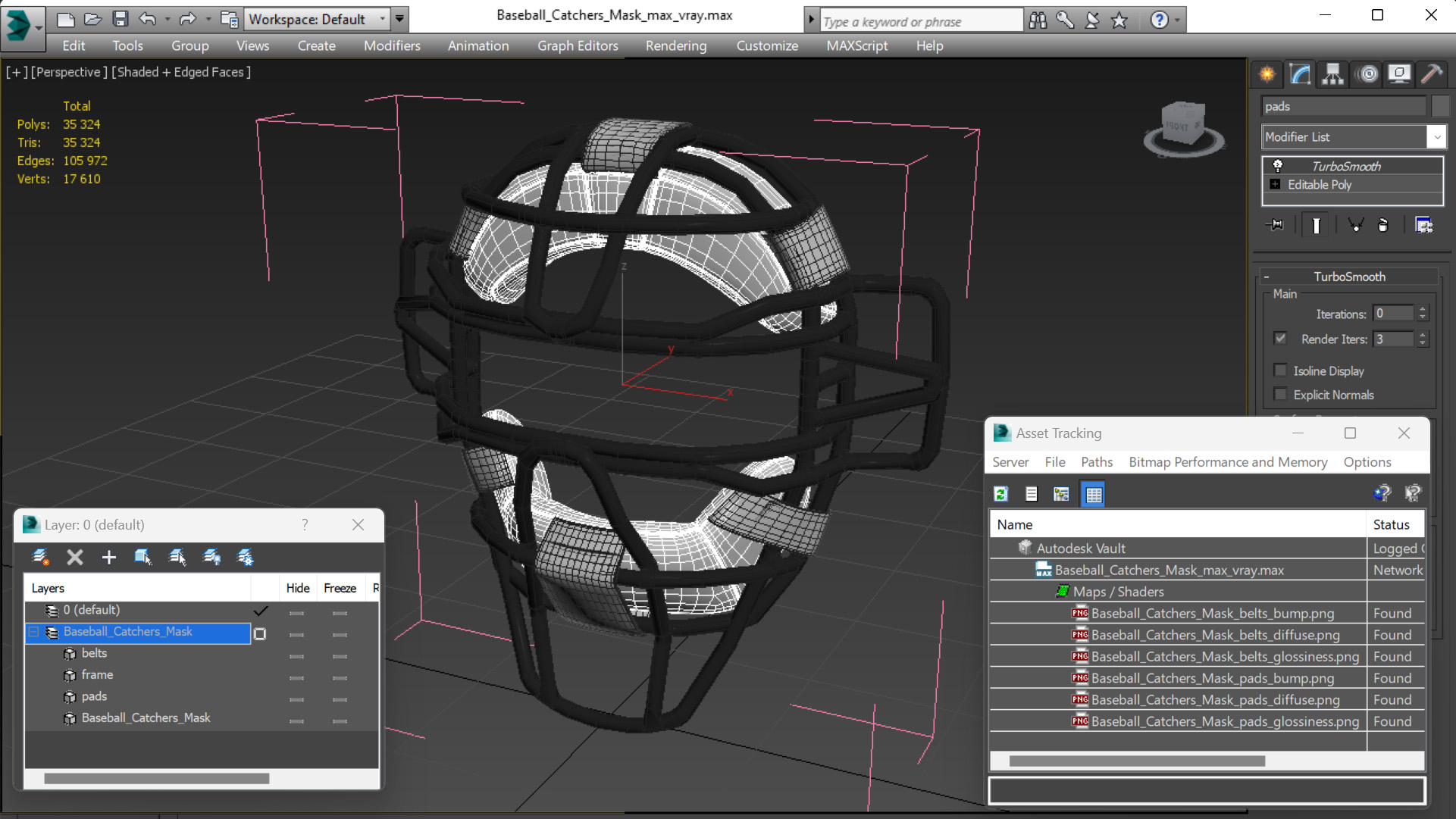 Baseball Catchers Mask 3D