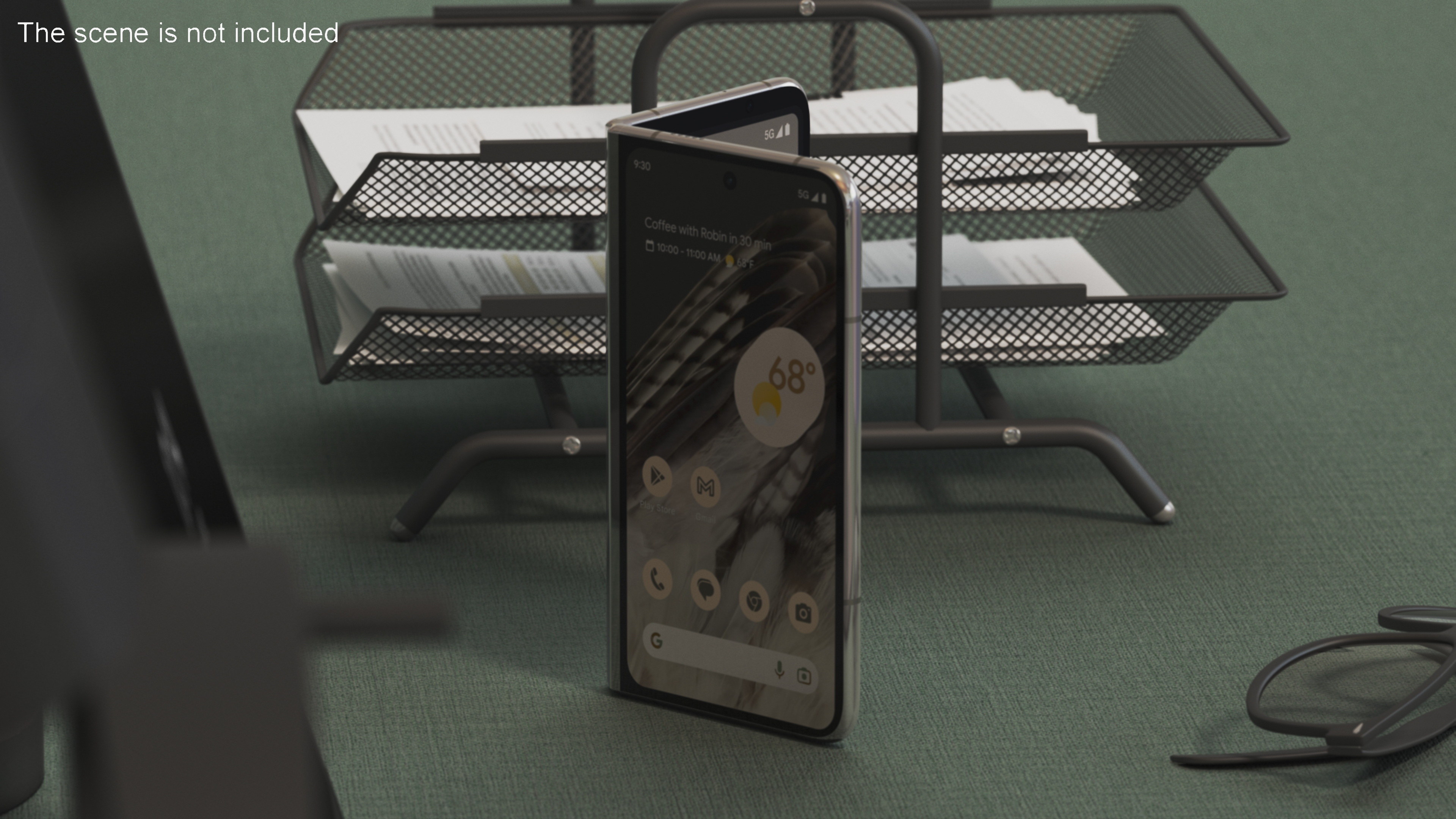 3D Foldable Android Smartphone Rigged for Maya model