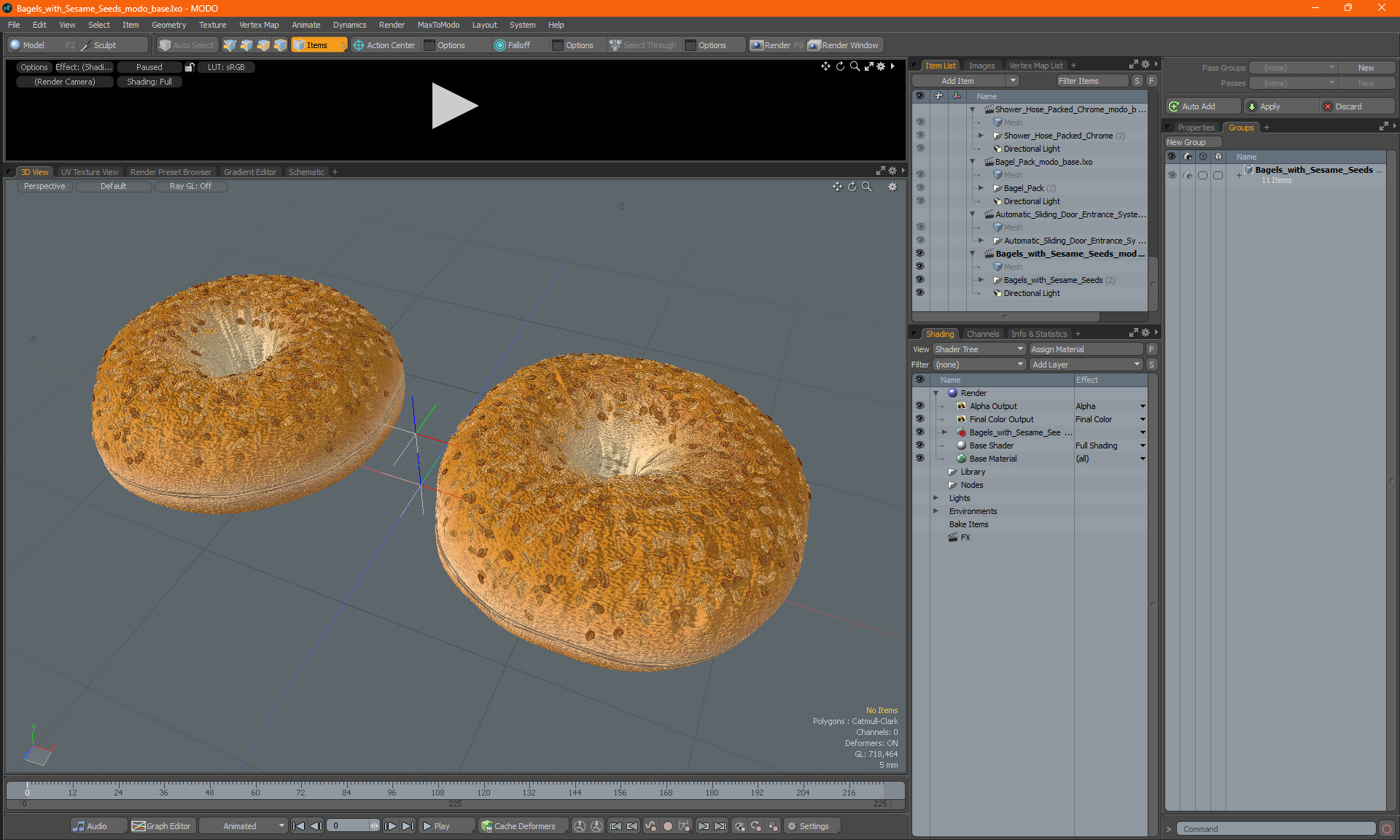 Bagels with Sesame Seeds 3D model