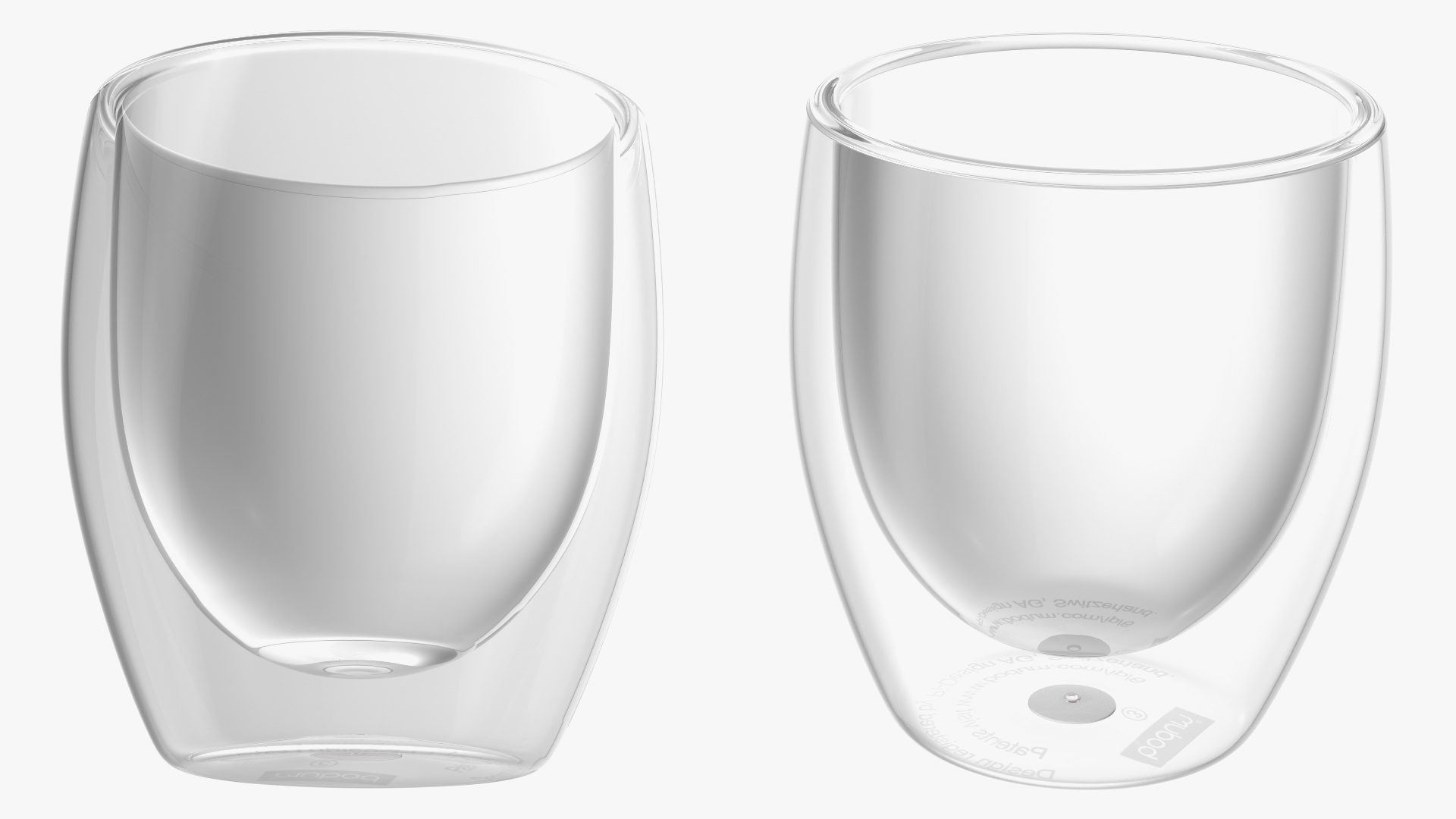 3D Double Glass Cup Bodum Empty model